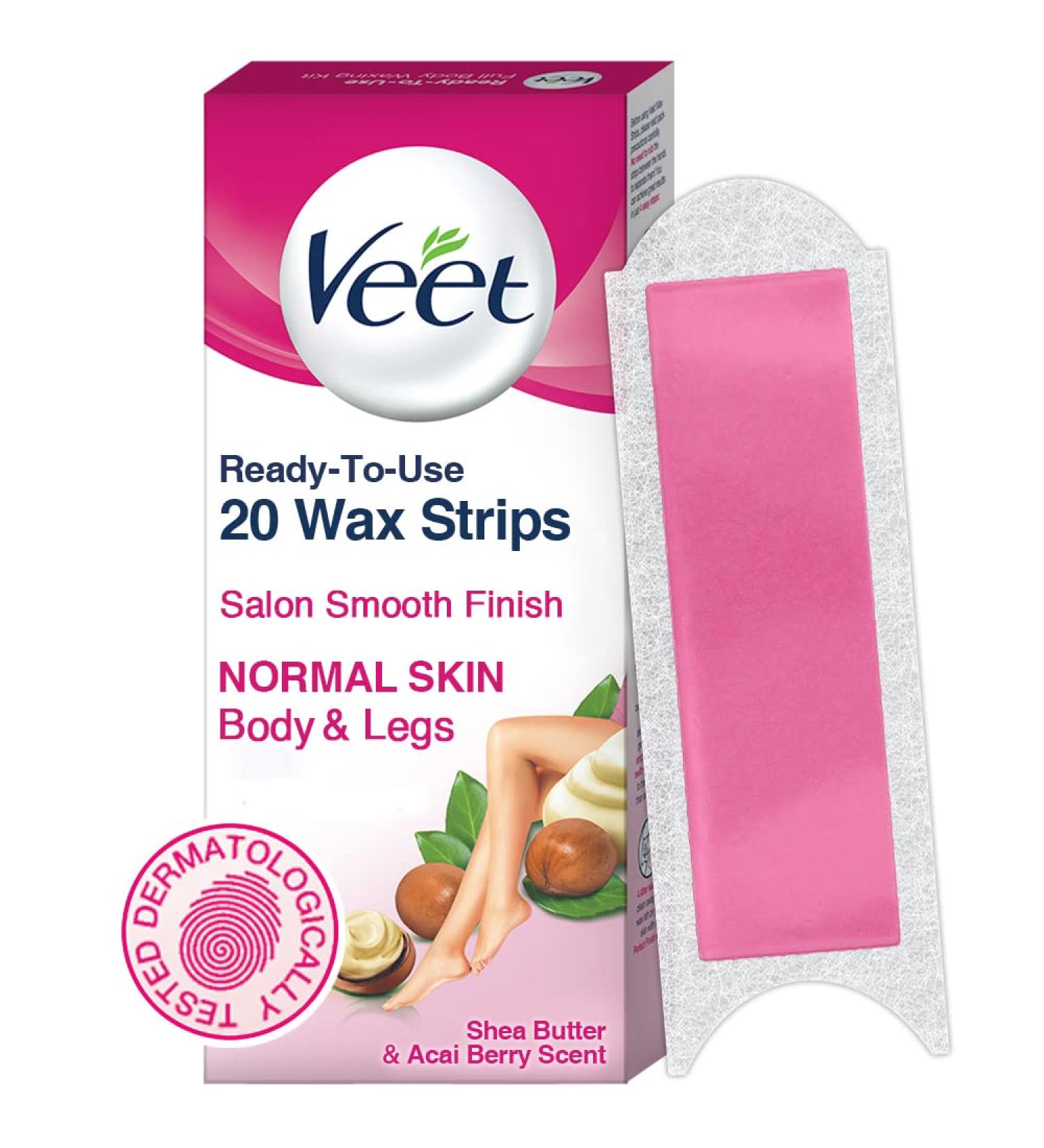 Veet Full Body Waxing Kit - 20 Strips for Normal Skin - Buy Online on GoSupps.com