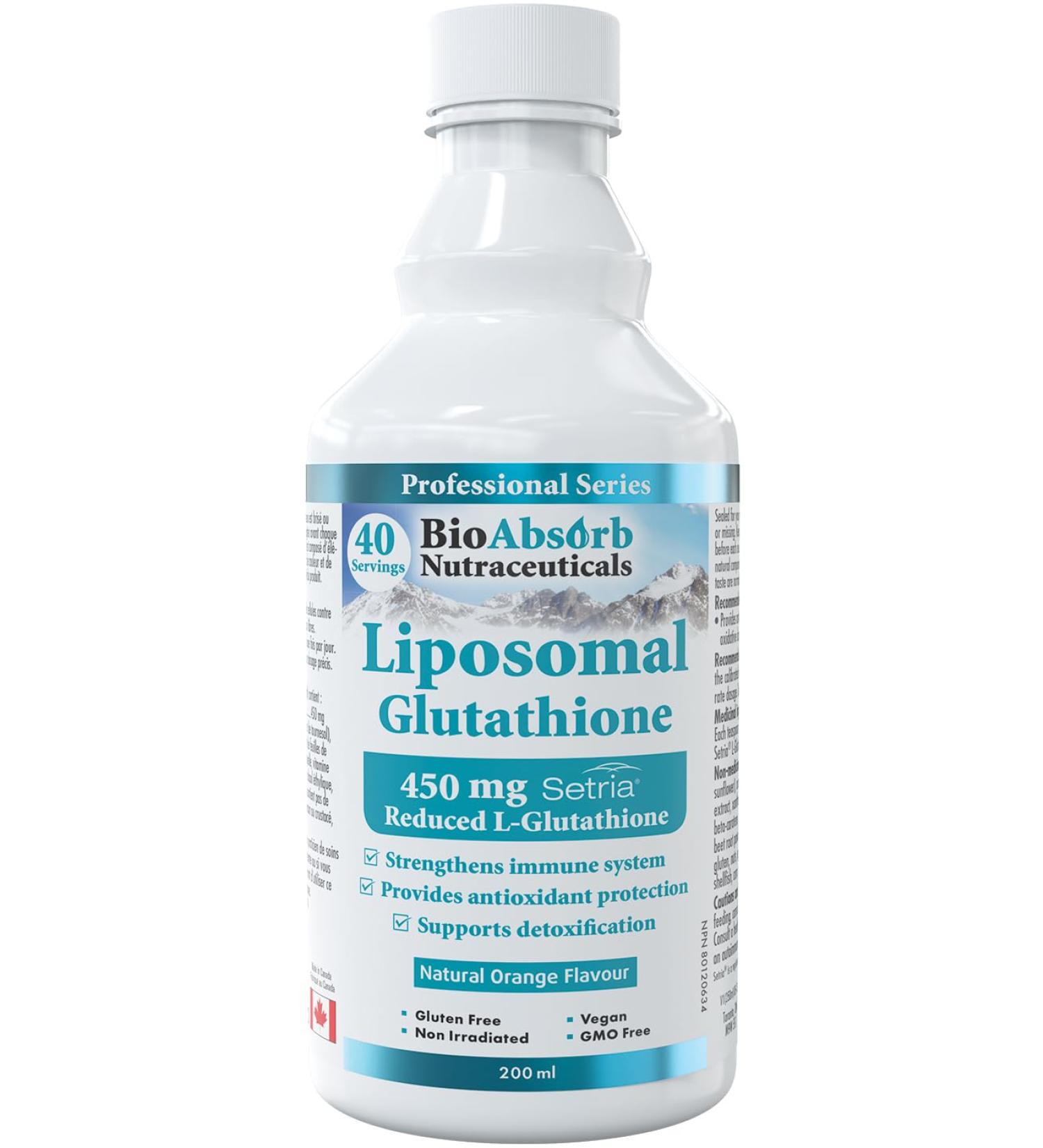 Liposomal Glutathione Liquid Supplement 40-Day Supply 450 mg Setria Reduced L-Glutathione (200 ml) - Buy Online on GoSupps.com