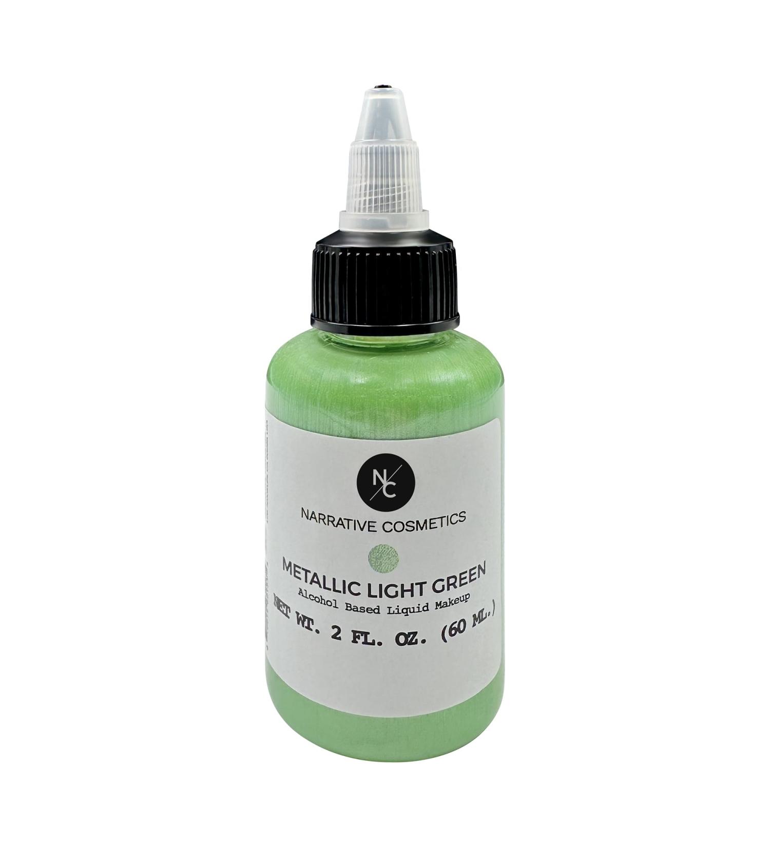 Metallic Alcohol Airbrush Paints - Skin Safe Quick Dry Waterproof Liquid Makeup for Bodypainting & FX - 2 fl oz Metallic Light Green - Buy Online on GoSupps.com
