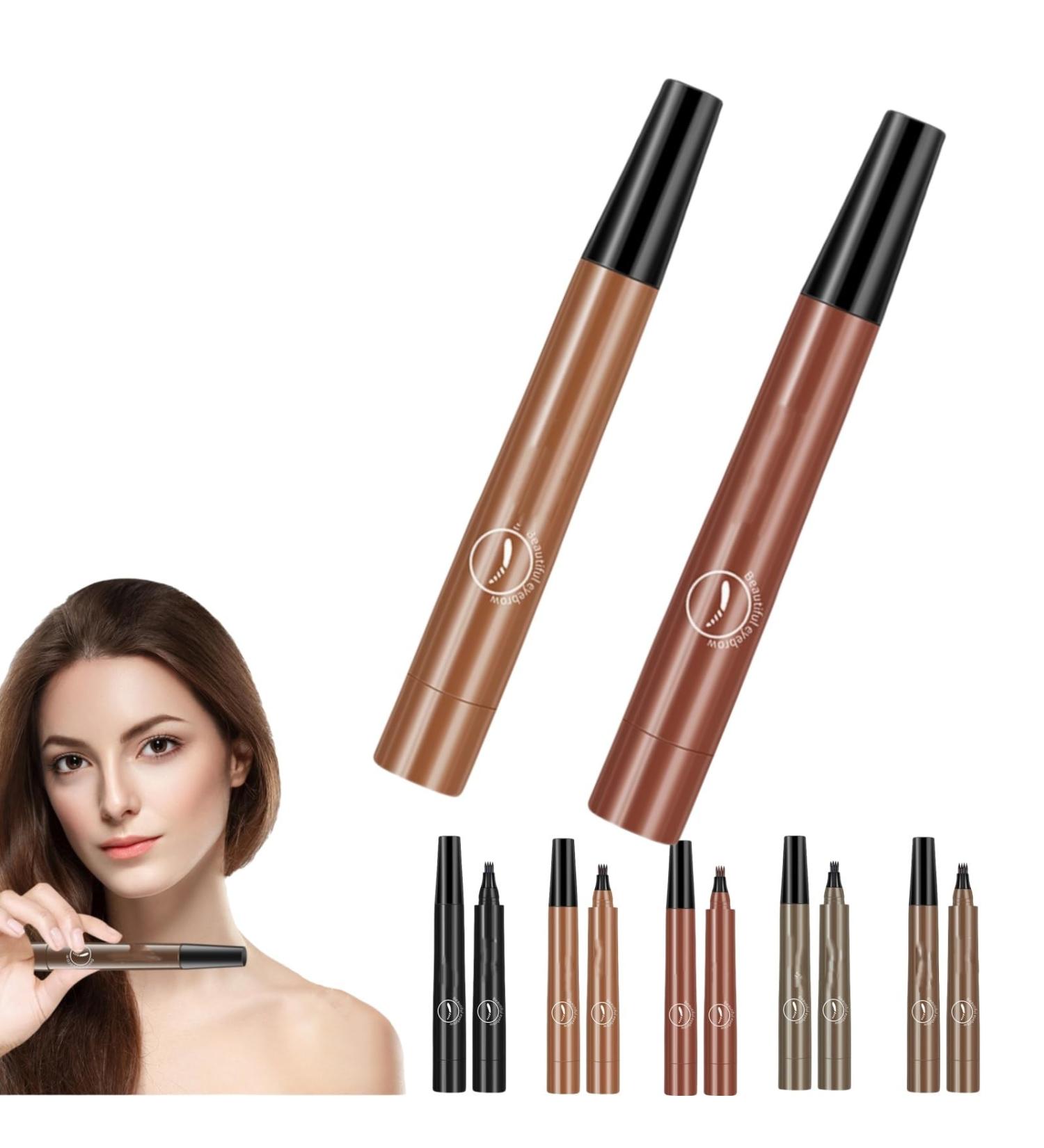 Cohbskj Glowly Secret Eyebrow Pen Unique Quad Eyebrow Pencil Quad Forked Liquid Eyebrow Pencil Long-Lasting Waterproof Microblading Eyebrow Pen (2PCS-A) - Buy Online on GoSupps.com