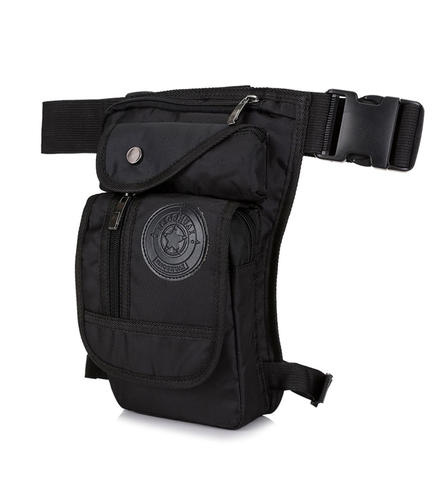 Xieben Nylon Drop Leg Bag for Men & Women - Tactical Hip Belt Pocket for Motorcycle Outdoor Camping & Hiking - Black #12schwarz - Buy Online on GoSupps.com