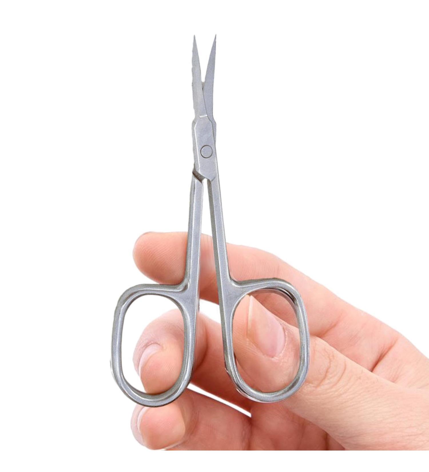 Fovolat Nail Scissors with Sharps Curved Blades - Cuticle Scissors Extra Fine Curved Eyebrow Scissors | Stainless Steel Curved Eyebrow Scissors for Beard/Nose Hair/Mustache/Eyelash Grooming Tool - Buy Online on GoSupps.com