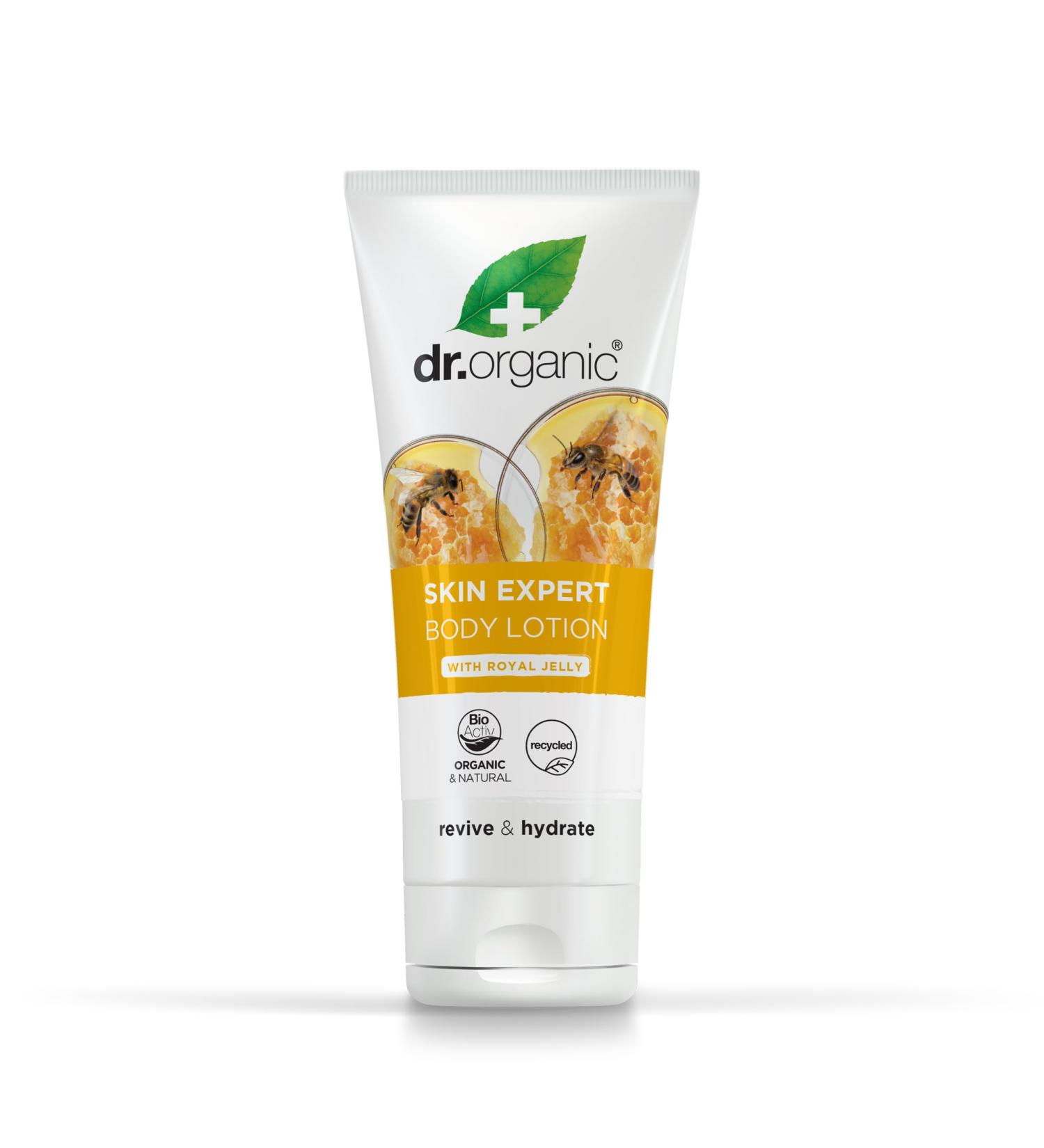 Buy Dr. Organic Skin Expert Body Lotion with Gel e Royale Natural Vegetarian Paraben & SLS-Free 200ml for All Skin Types Eco-Friendly & Animal Test-Free - Buy Online on GoSupps.com