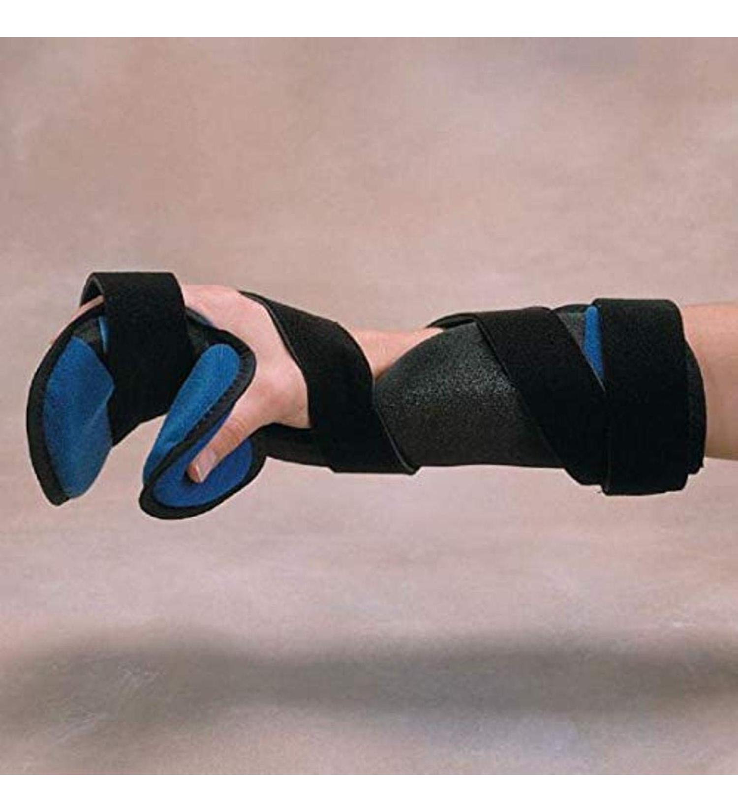 Rolyan 59461 Kwik-Form Functional Resting Orthosis Hand Brace with Padded Comfort Medium/Large Left Black/Blue
