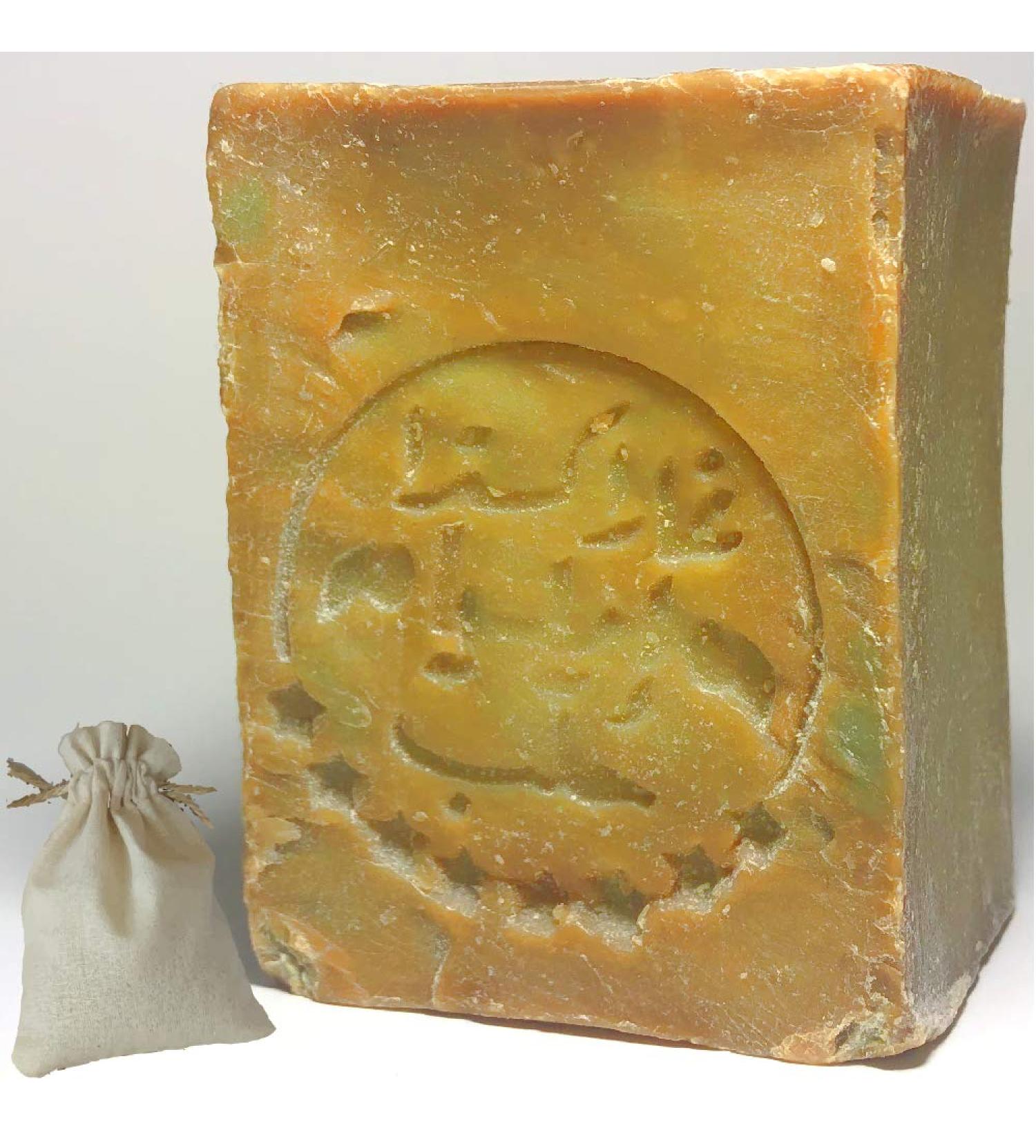8 oz Aleppo Soap - 25% Laurel Oil 75% Virgin Olive Oil - Natural & Handmade with Cotton Bag - Buy Online on GoSupps.com