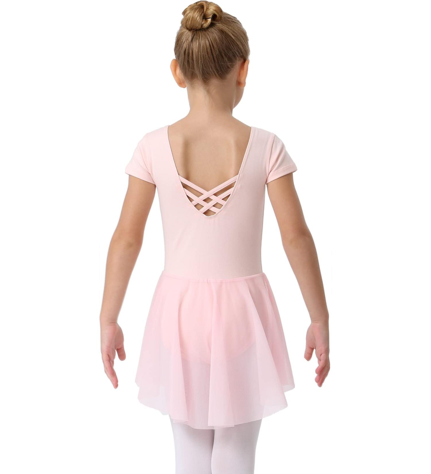 DanSwan Ballet Pink Long Sleeve Leotard Tutu Dress for Toddler Girls 4-5T - Buy Online on GoSupps.com