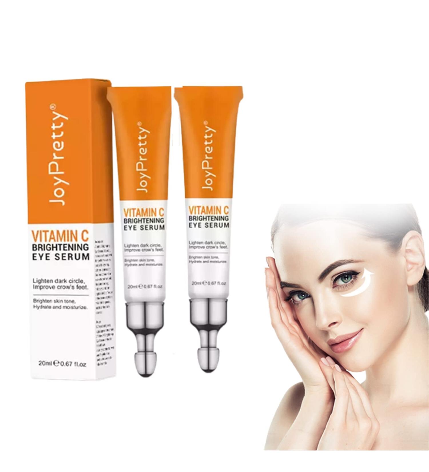 JoyPretty 20ml Vitamin C Brightening Eye Serum for Dark Circles, Puffiness, and Fine Lines (2PCS) - Buy Online on GoSupps.com