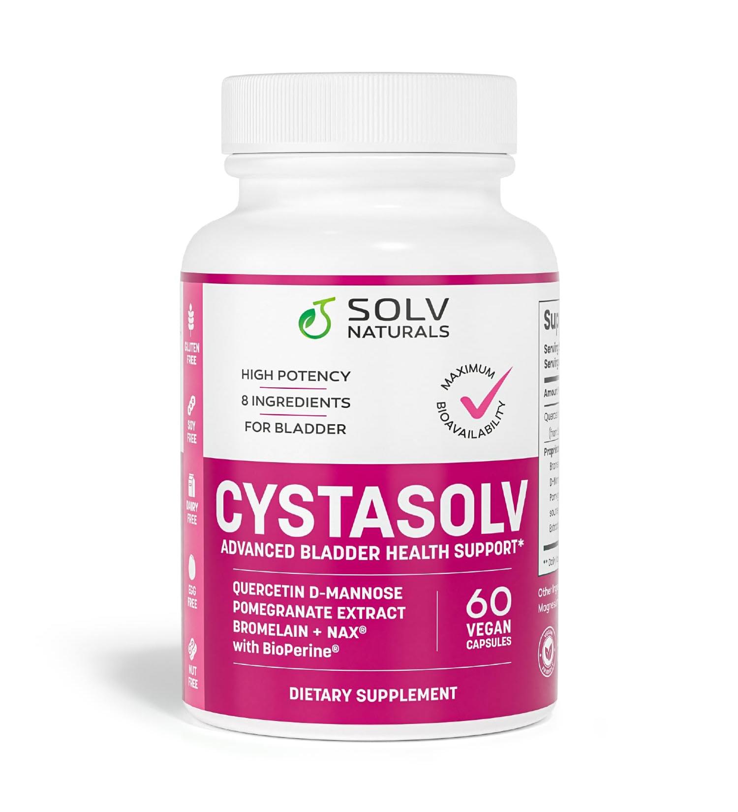 CYSTASOLV Bladder Comfort Formula - Vegan Bladder Support for Women & Men - 60 Capsules for Healthy Inflammatory & Histamine Response - International Shipping Available - Buy Online on GoSupps.com