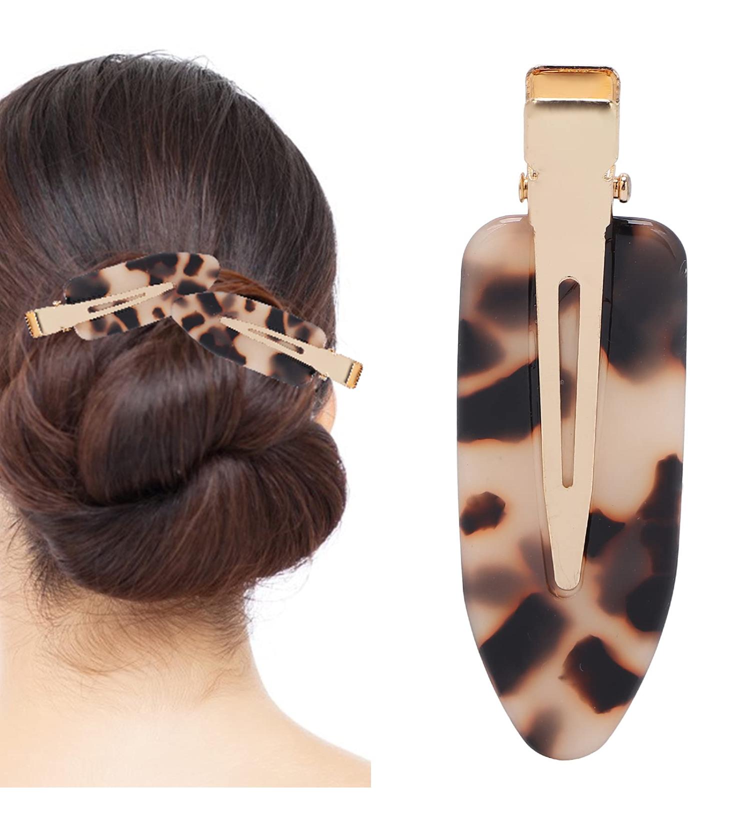 No Bend Hair Clip No Crease Duckbill Hair Clips No Crease Hair Clips Bangs Hair Clip No Dent Hair Barrettes Styling Duckbill Clips(Leopard) - Buy Online on GoSupps.com