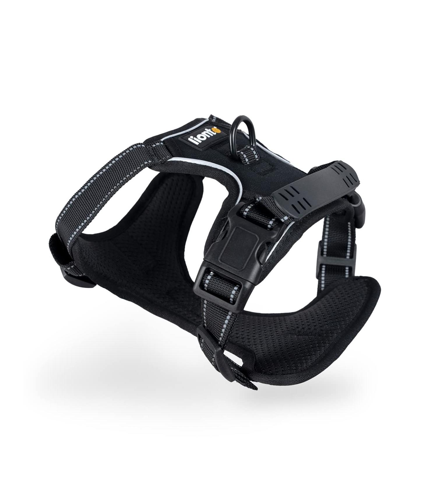 Buy Lionto Padded Anti-Pull Dog Harness - Reflective & Adjustable Size M Black - International Shipping Available - Buy Online on GoSupps.com
