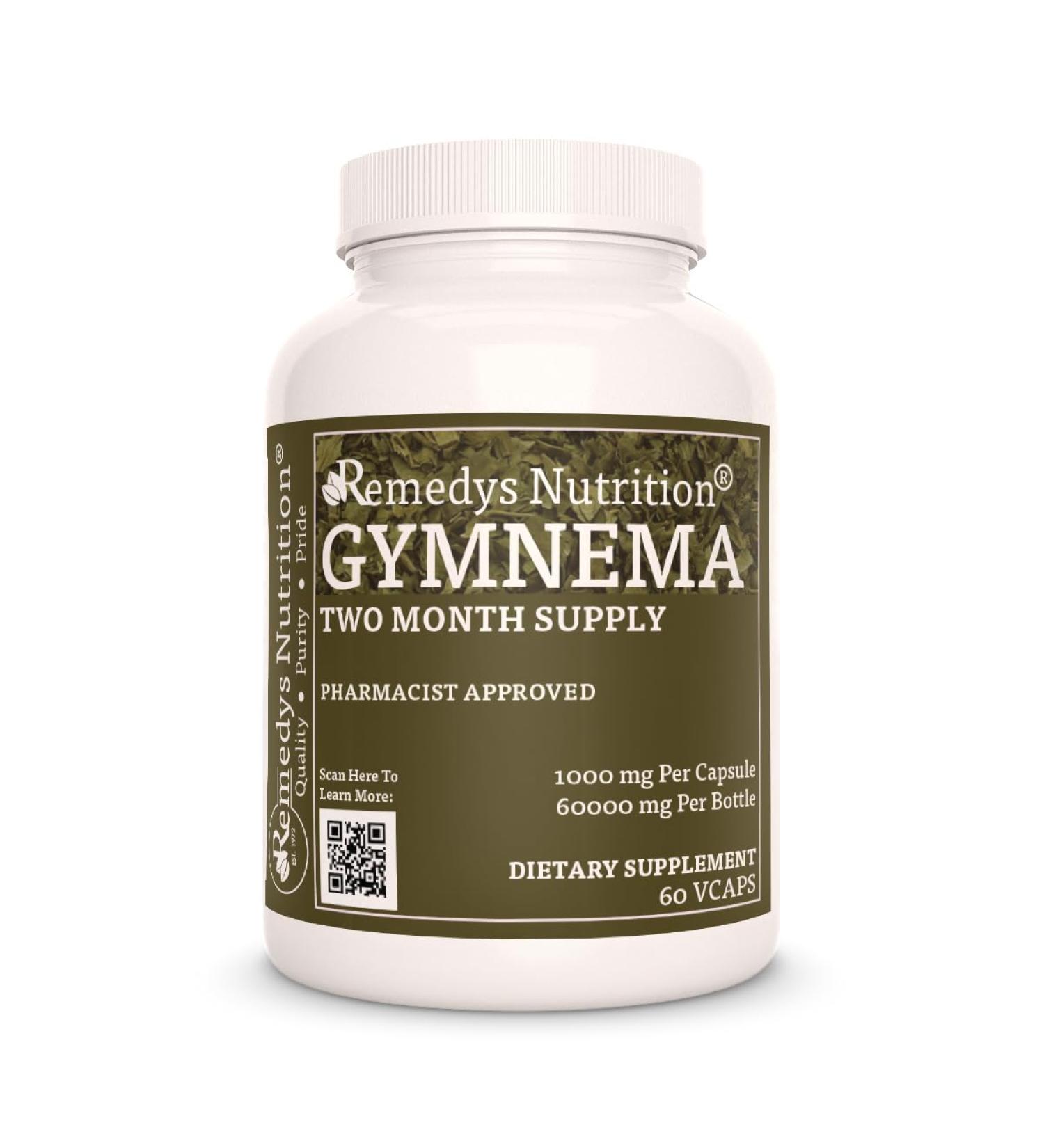 Remedy's nutrition Gymnema Sylvestre | 1,000 mg, 60 Herbal Dietary Supplement Capsules | Two Month Supply - Buy Online on GoSupps.com