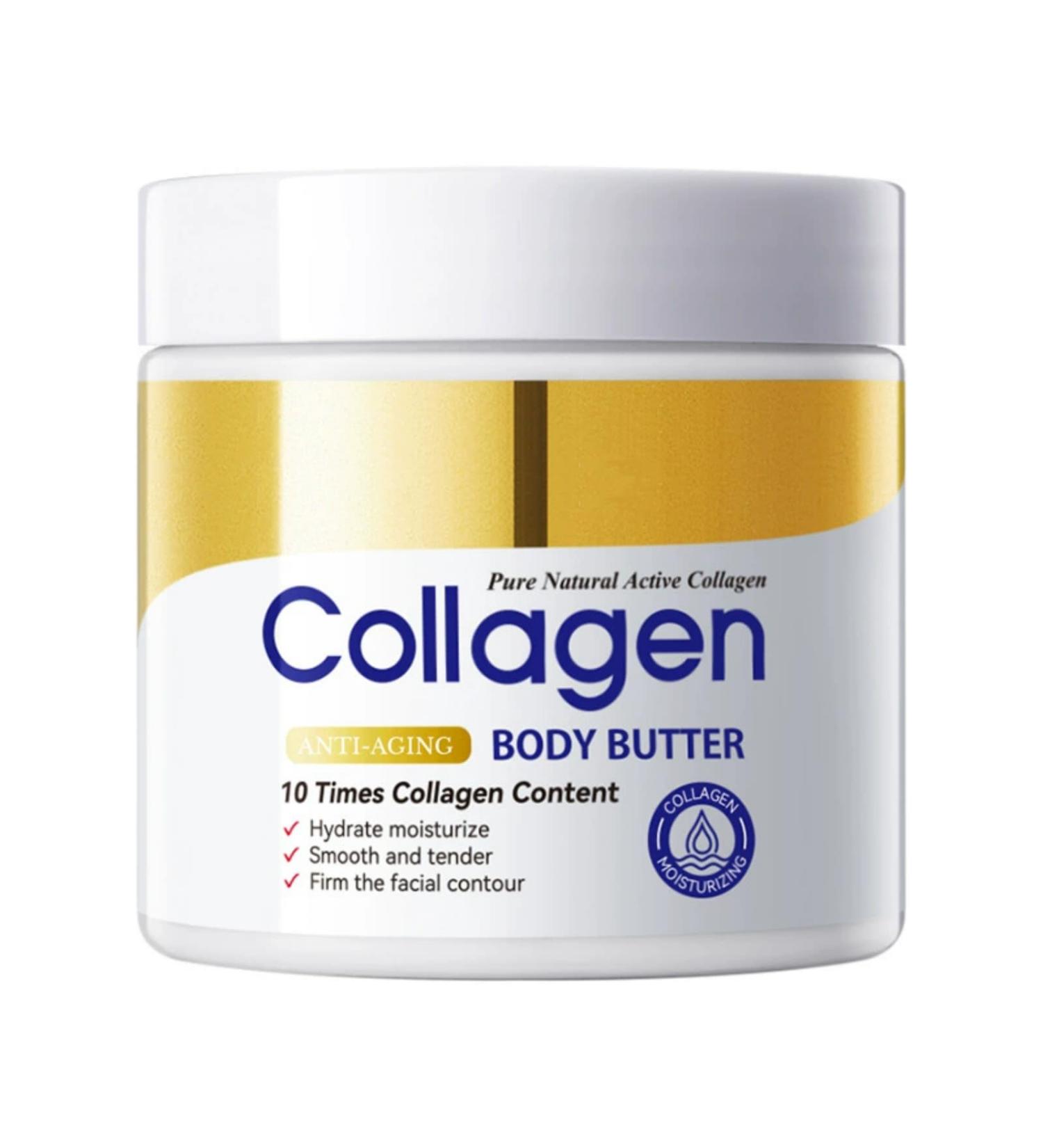 SANZHUAN Collagen Body Butter Collagen Cream Face & Body Lotion Anti-Wrinkle Firms Facial Contours & Tightens Skin Lightweight & Soft Non-Greasy Firming Moisturizer for Whole Body 200g - Buy Online on GoSupps.com