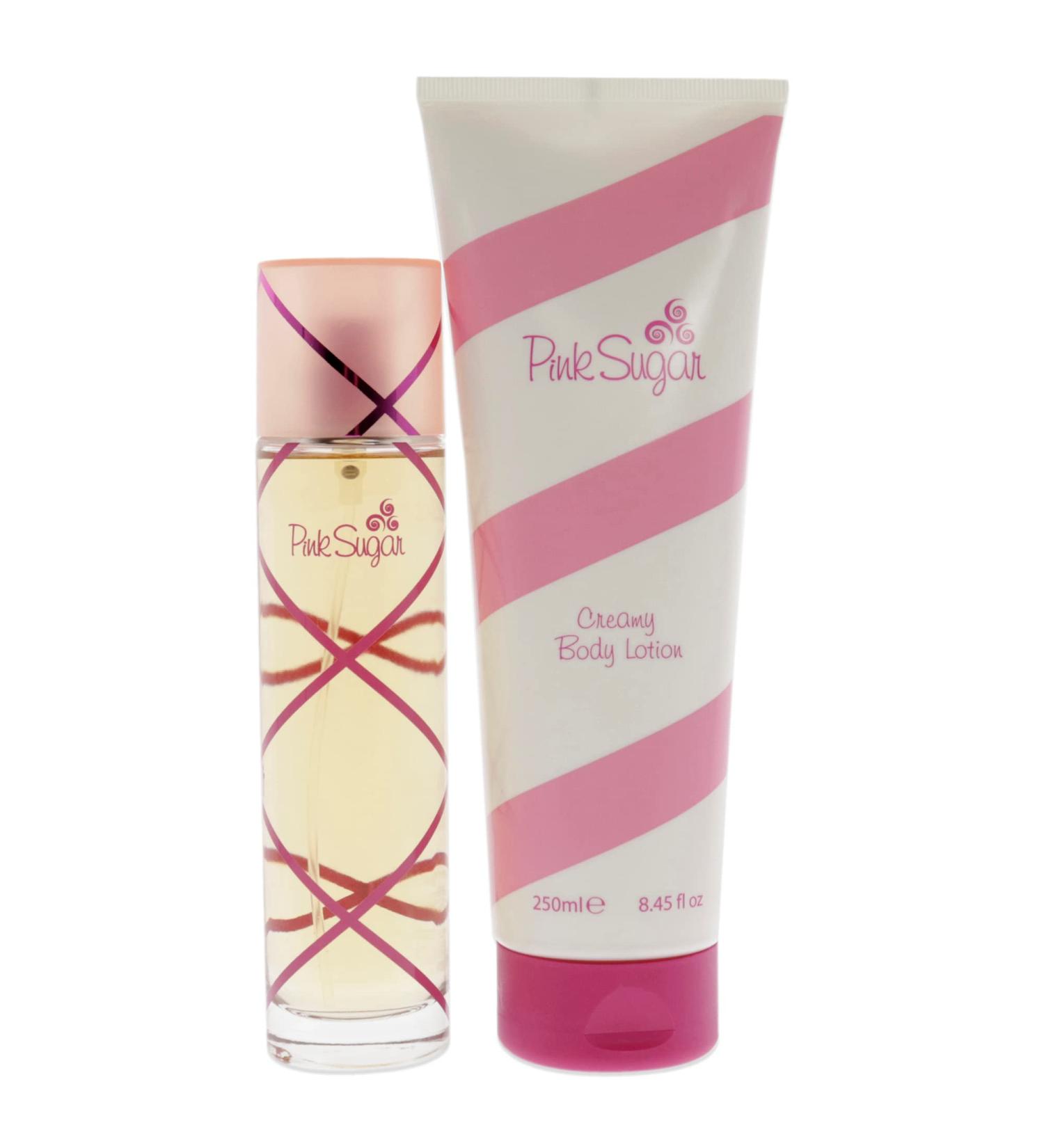 Aquolina Pink Sugar for Women 2 Pc Gift Set 3.4 Oz Eau De Toilette Spray 8.45 Oz Creamy Body Lotion Fresh scent - Buy Online on GoSupps.com