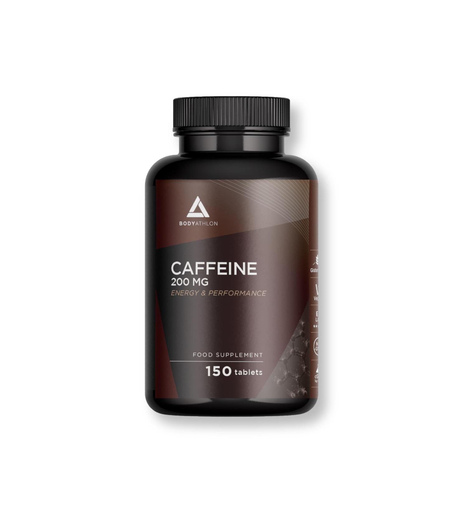 Bodyathon - Caffeine Tablets 200mg - 150 Tablets - Energy & Concentration - Increases Your Endurance - High Dose - Improves Your Sports Performance - Buy Online on GoSupps.com