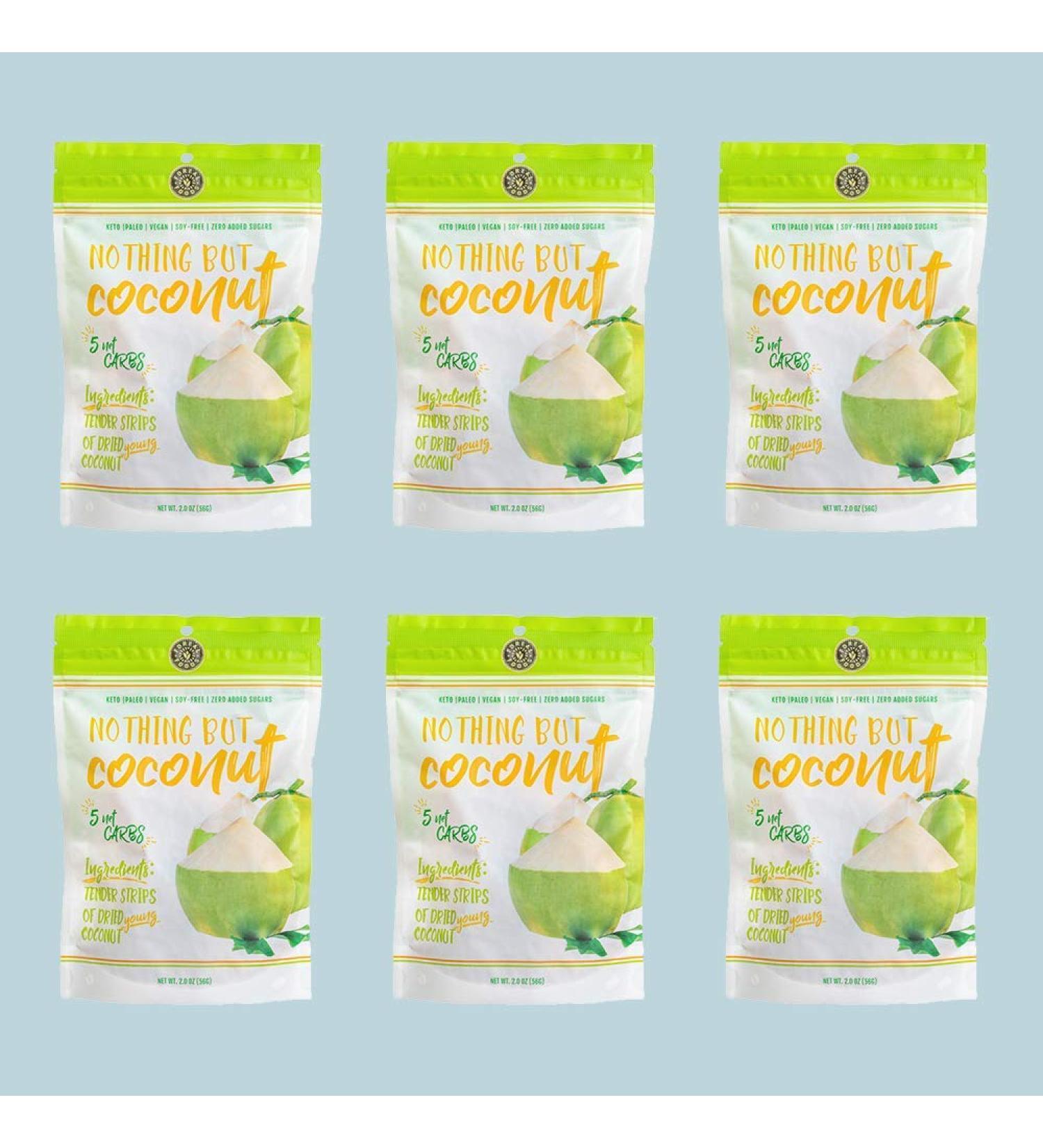 COCOBURG Dried Coconut Strips - Vegan Paleo Snack | Vegetarian Keto Gluten & Soy Free | Natural Plant Based Clean | Whole 30 Low-Carb Non-GMO Young Coconut Meat | 6 Bags - 2oz - Buy Online on GoSupps.com