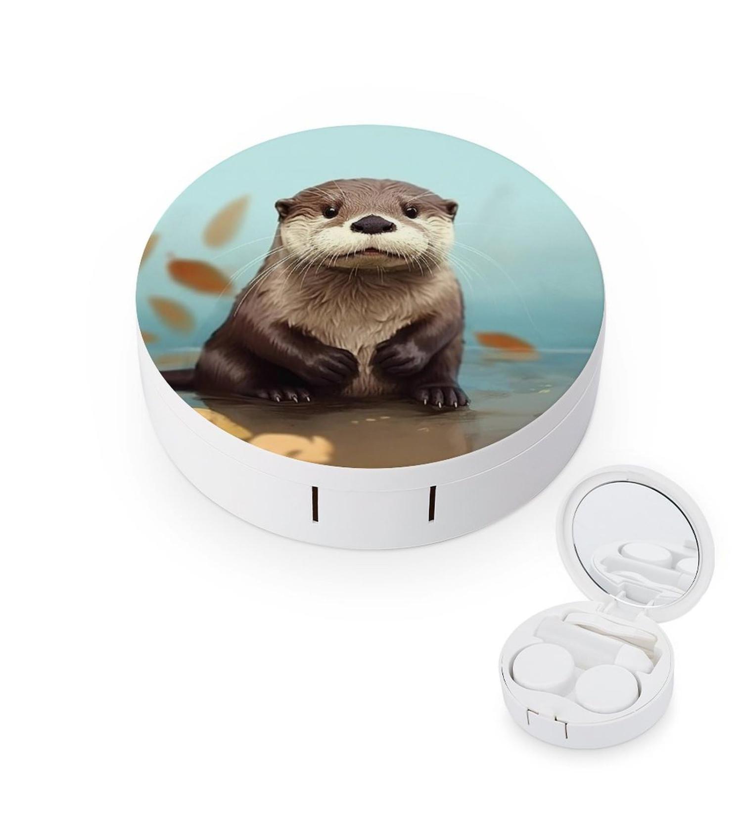 Cute Otter Contact Lens Case - Portable Travel Storage Box for Contacts - Buy Online on GoSupps.com