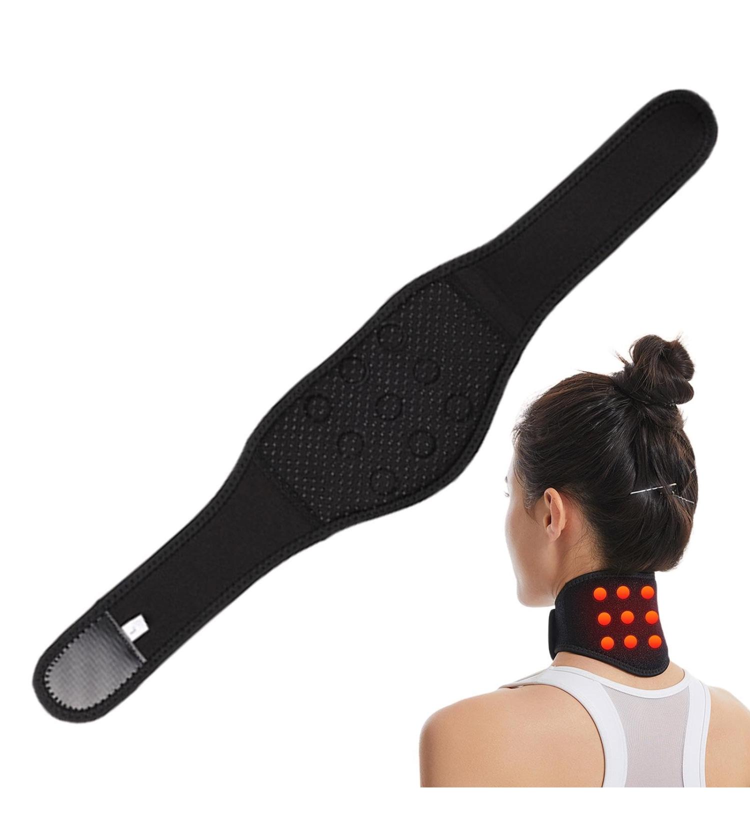 Libaroud Neck Support Brace | Collar Neck Pad Heating Warm Hot Compress Adjustable Magnetic Support Brace For Sleeping Relief Relaxation - Buy Online on GoSupps.com