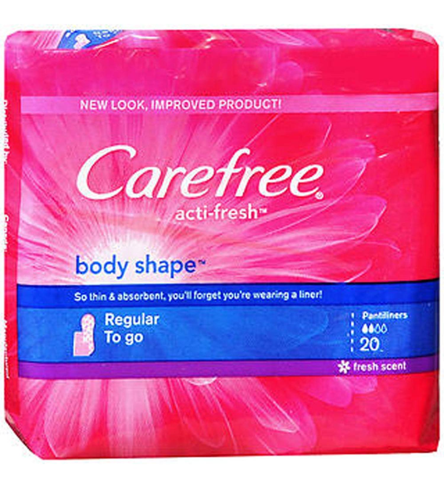 Carefree Body Shape Pantiliners Regular to Go Fresh Scent - 20 Liners Pack of 2