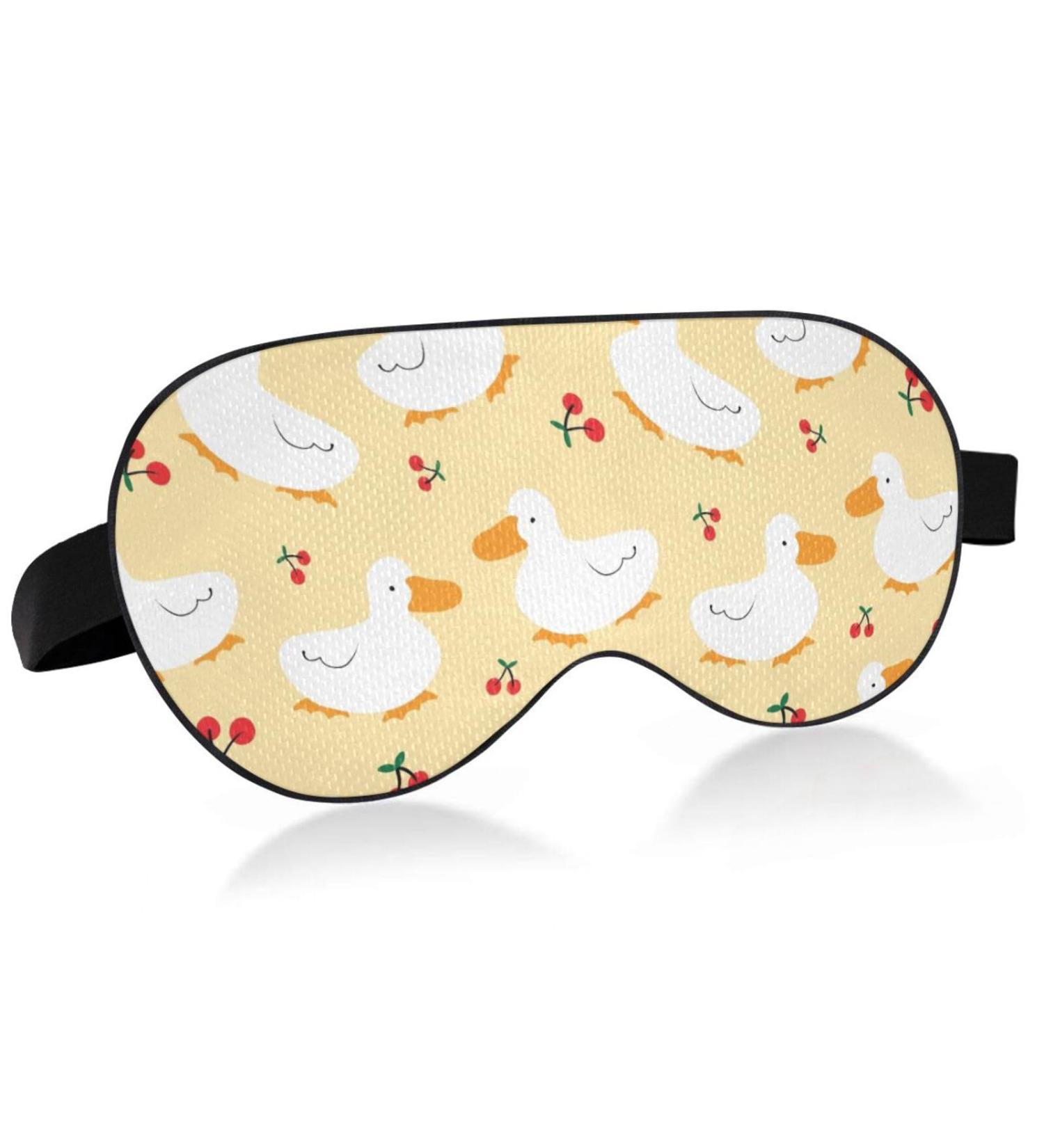 Adjustable Light Blocking Eye Mask for Adults | Comfortable Breathable Design for Deep Sleep | Perfect for Travel, Yoga, and Meditation | Cartoon Duck Print - Buy Online on GoSupps.com