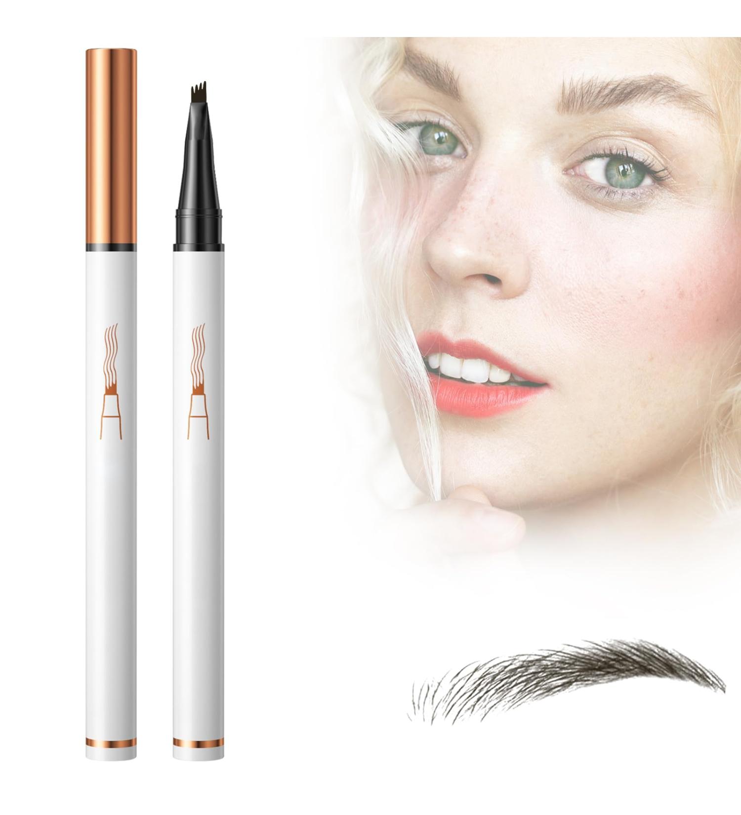 Magic Eyebrow Pencil with 4 Fork Tip Microblading Brow Pencil for Natural Makeup Long-Lasting All Day Fine Stroke 3D Waterproof Brow Pen to Accurate Depiction for Makeup Beginners (Dark Brown) - Buy Online on GoSupps.com