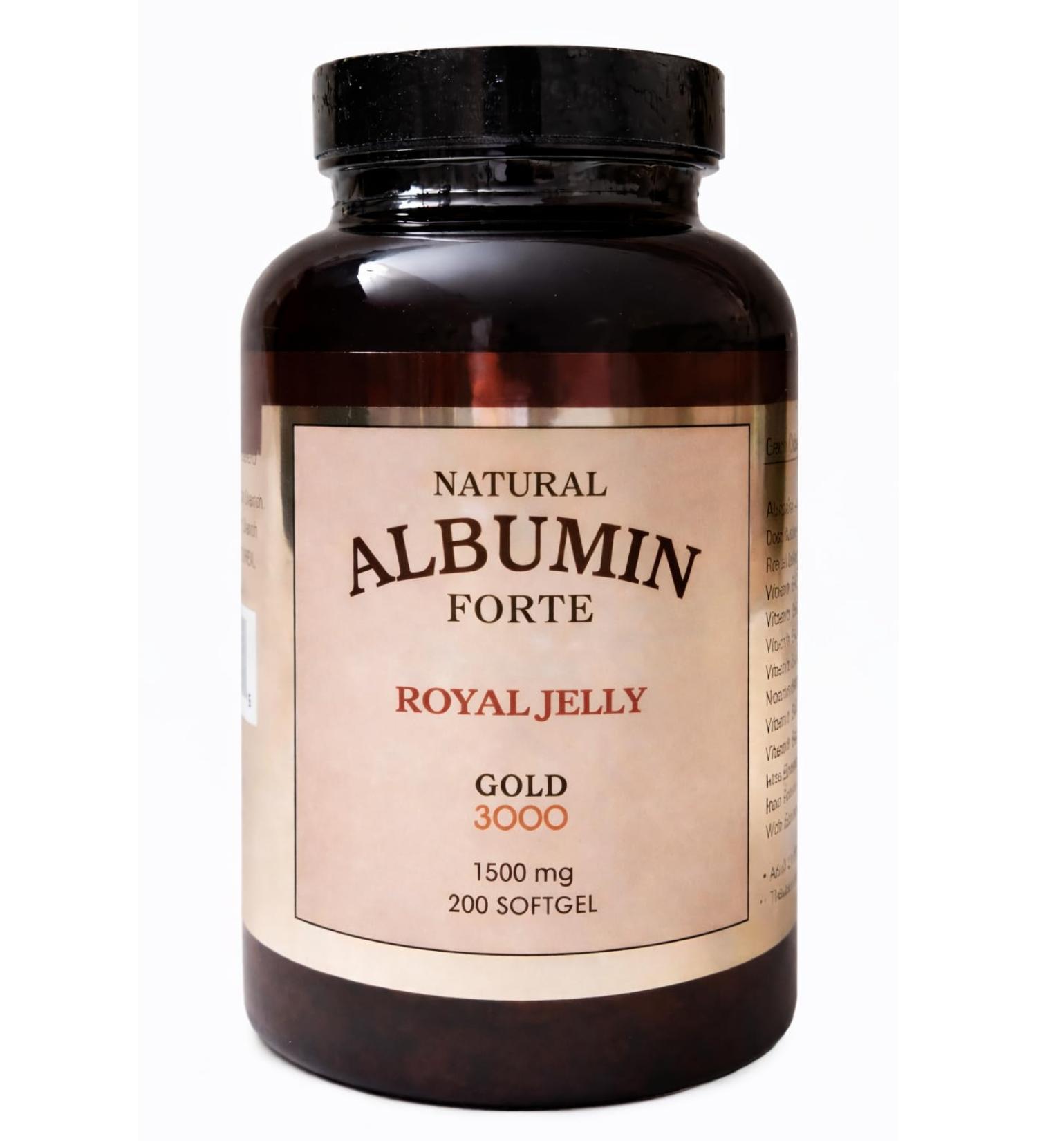 Nature-Bio New Improved Natural Albumin Forte Royal Jelly - 1500mg/200 Softgel
