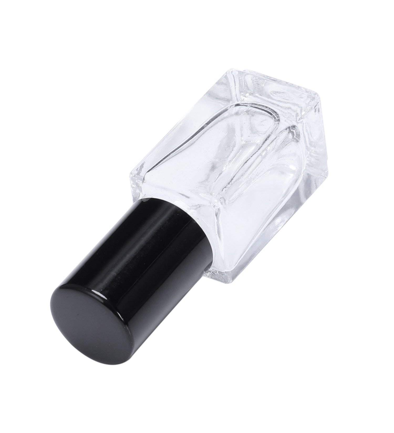 Jiklophg Empty 4Ml Refillable Clear Square Ball Perfume Glass Bottle Refillable Bottle With Black Cap - Buy Online on GoSupps.com