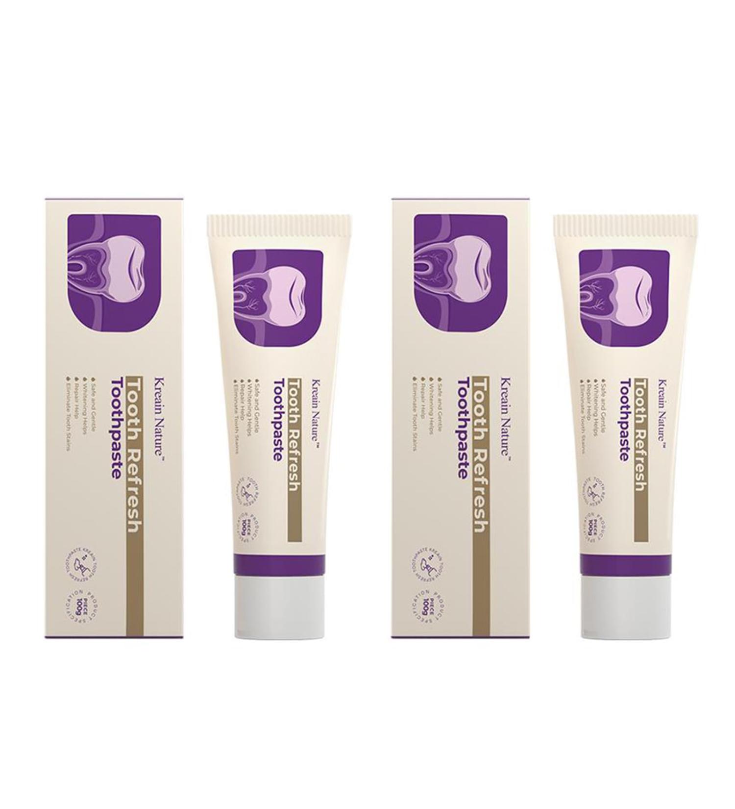 Kreain Nature Whitening Toothpaste, Fresh Breath Formula, Natural Oral Care & Enamel Repair, Helps Remove Coffee, Tea & Wine Stains, Fresh Minty Gel, 3.5 Oz Tube, 2 Pack - Buy Online on GoSupps.com
