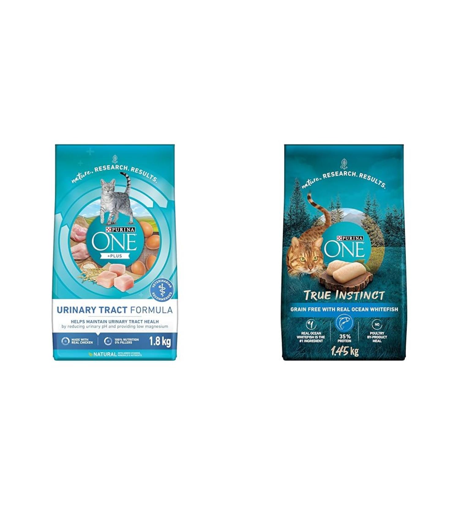 Purina ONE Natural Dry Cat Food - Urinary Tract Health | Grain Free Ocean Whitefish Dry Cat Food + Dry Cat Food 1.45 kg - Buy Online on GoSupps.com