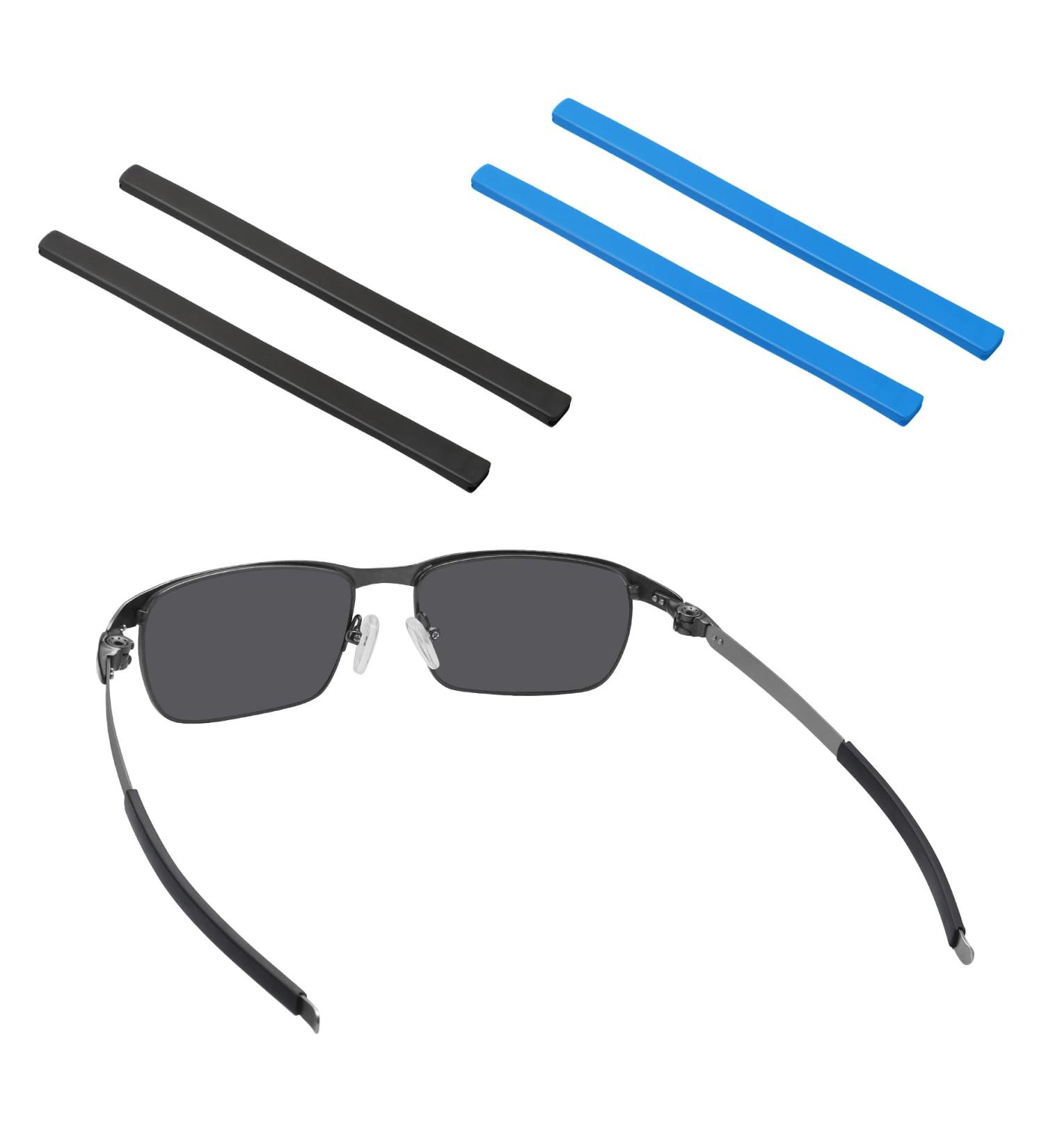 BlazerBuck Replacement Ear Socks for Oakley Tincup OX3184 & OX5099 - Black & Light Blue | Durable & Comfortable Ear Grips - Buy Online on GoSupps.com