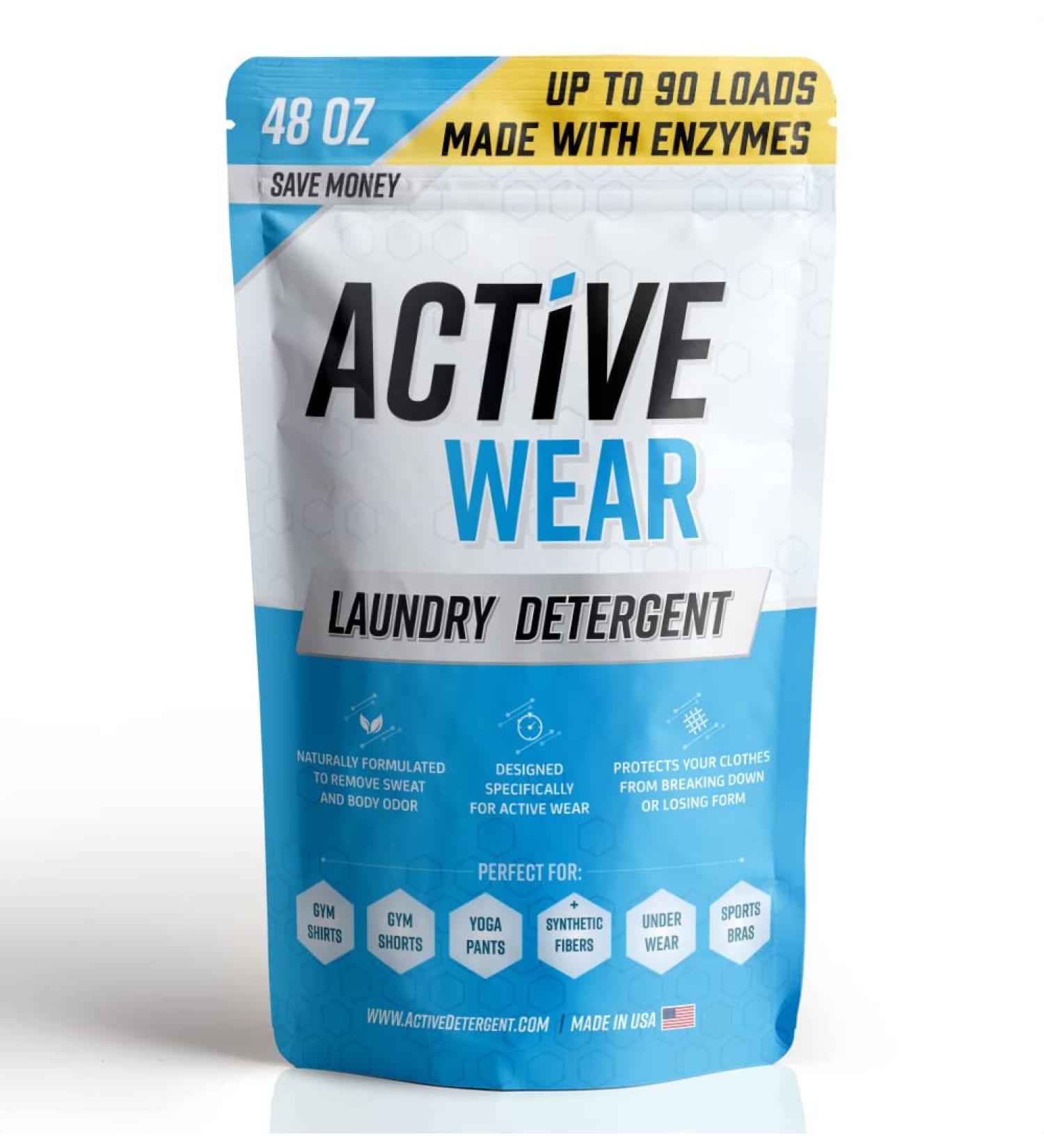 Active Wear Laundry Detergent & Soak - Natural Enzyme Booster for Workout Clothes - 90 Loads - Buy Online on GoSupps.com