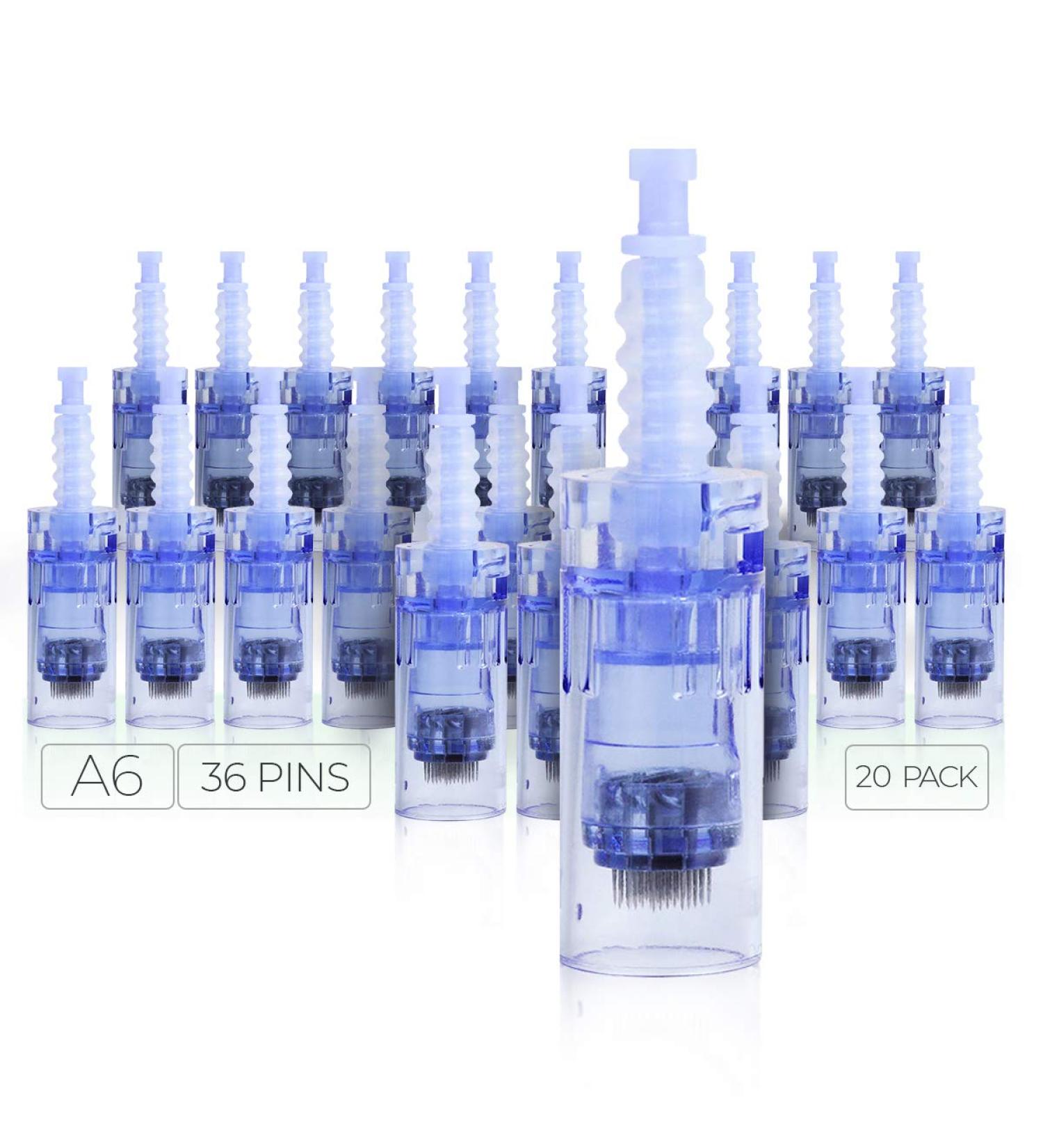 Dr. Pen Ultima A6 Replacement Cartridges - (20 PACK) - 36 Pins Bayonet Slot - Disposable Replacement Parts - Buy Online on GoSupps.com