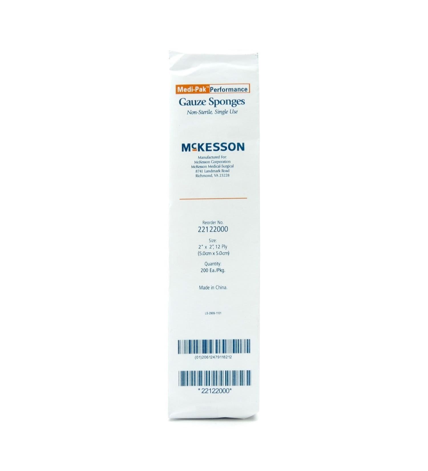 McKesson Performance Plus Gauze Sponge Non Woven Non Sterile 2"X2" 4Ply - Pack of 200
