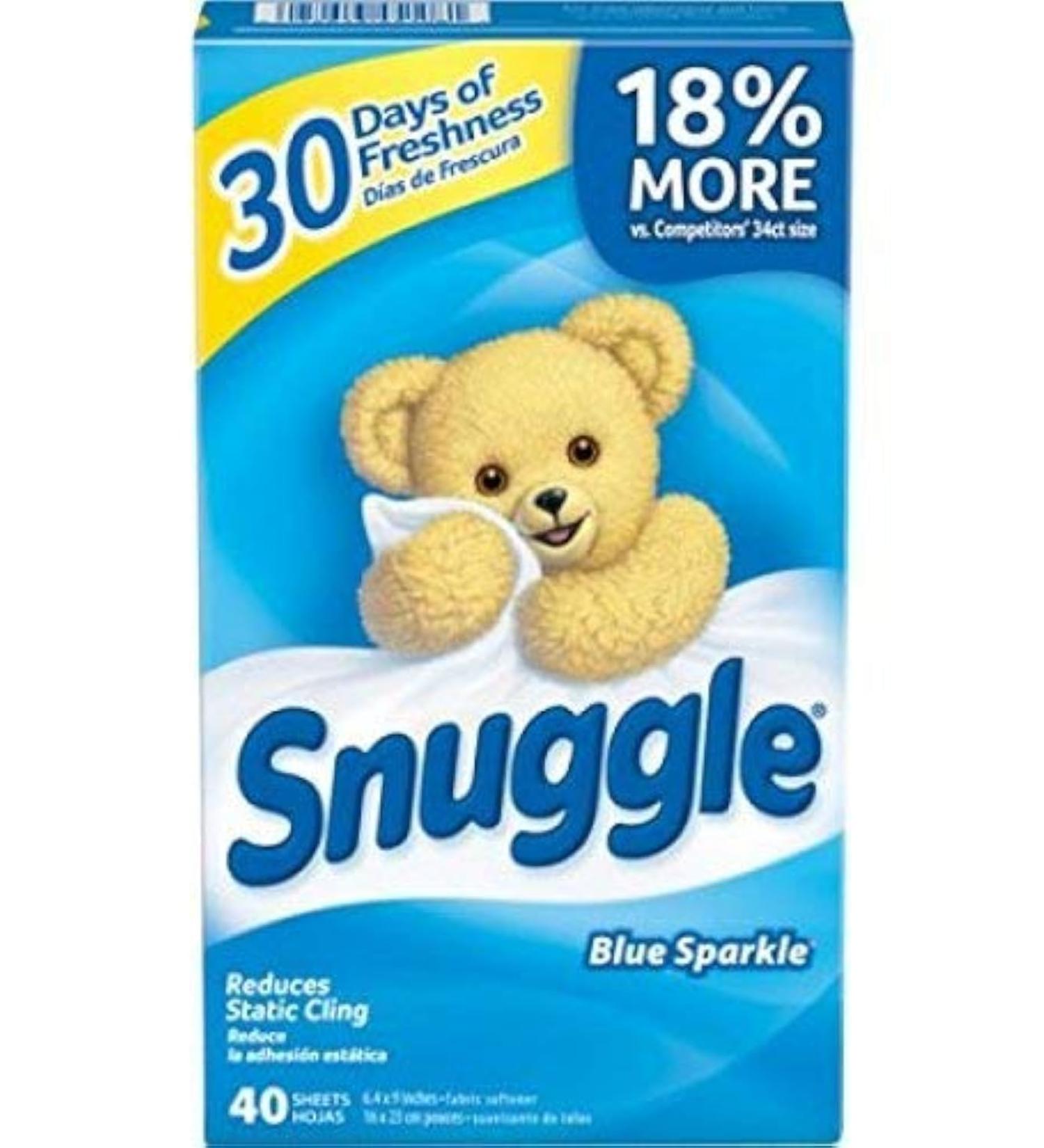 Snuggle Fabric Softener Sheets - Blue Sparkle 40 ct | Softens & Freshens Clothes | Buy Internationally - Buy Online on GoSupps.com