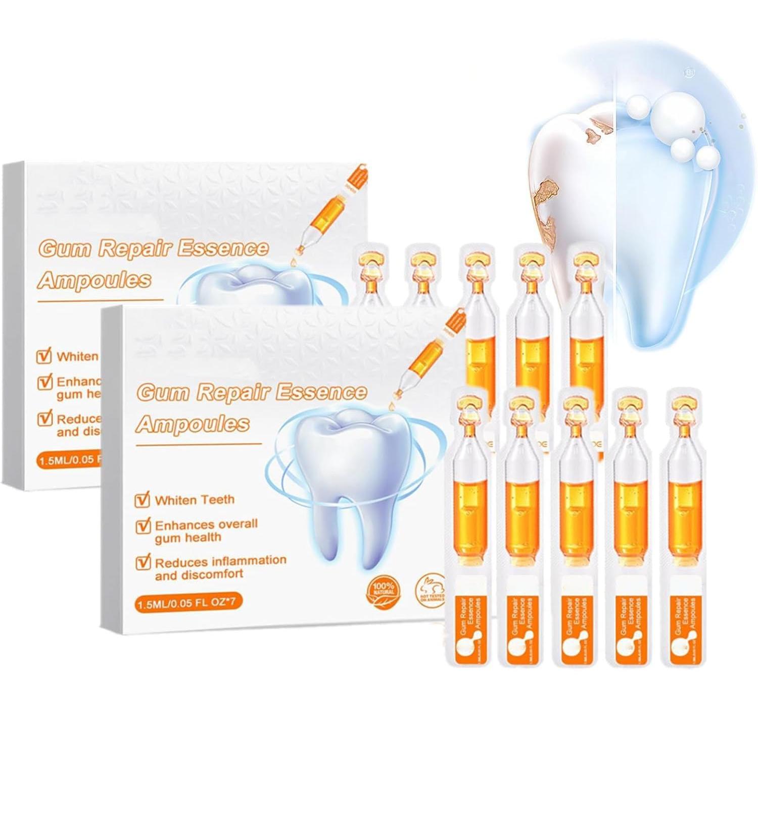 Advanced Gum Repair Ampoules & Essence | Anti-Inflammatory Tooth White Serum & Tartar Removal Gel (2 Box) - International Shipping - Buy Online on GoSupps.com