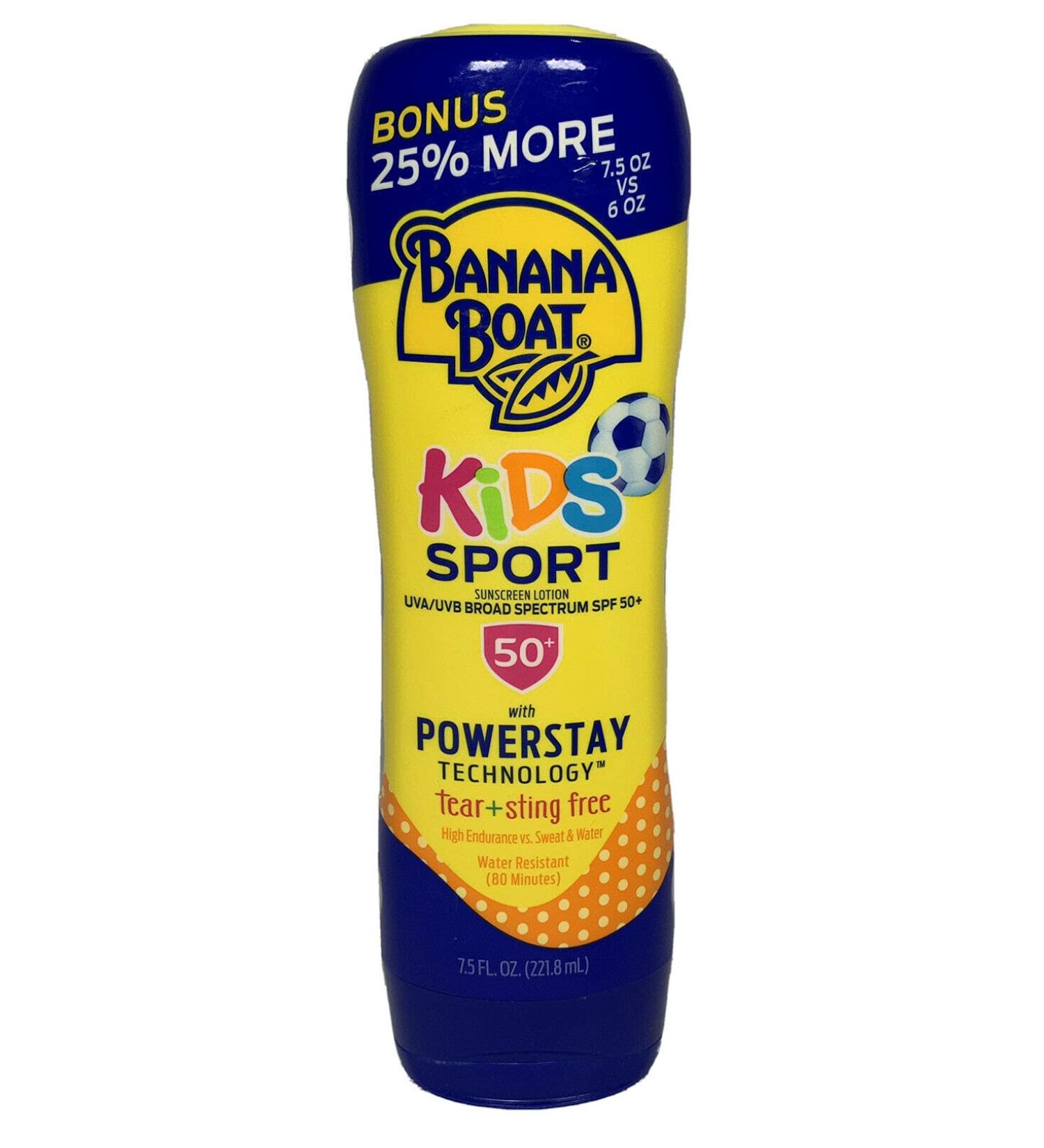 Banana Boat Kids Sport Tear-Free  Sting-Free Broad Spectrum Sunscreen Lotion  SPF 50+ - 7.5 Ounce