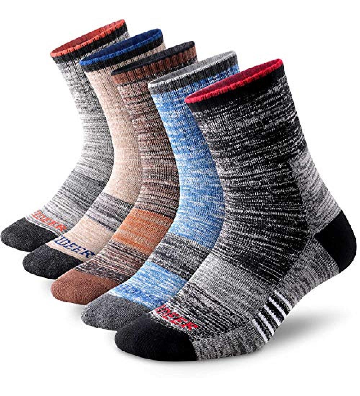 FEIDEER Men's Hiking Walking Socks - Multi-Pack Quarter Crew Socks for Outdoor Recreation - Buy Online on GoSupps.com