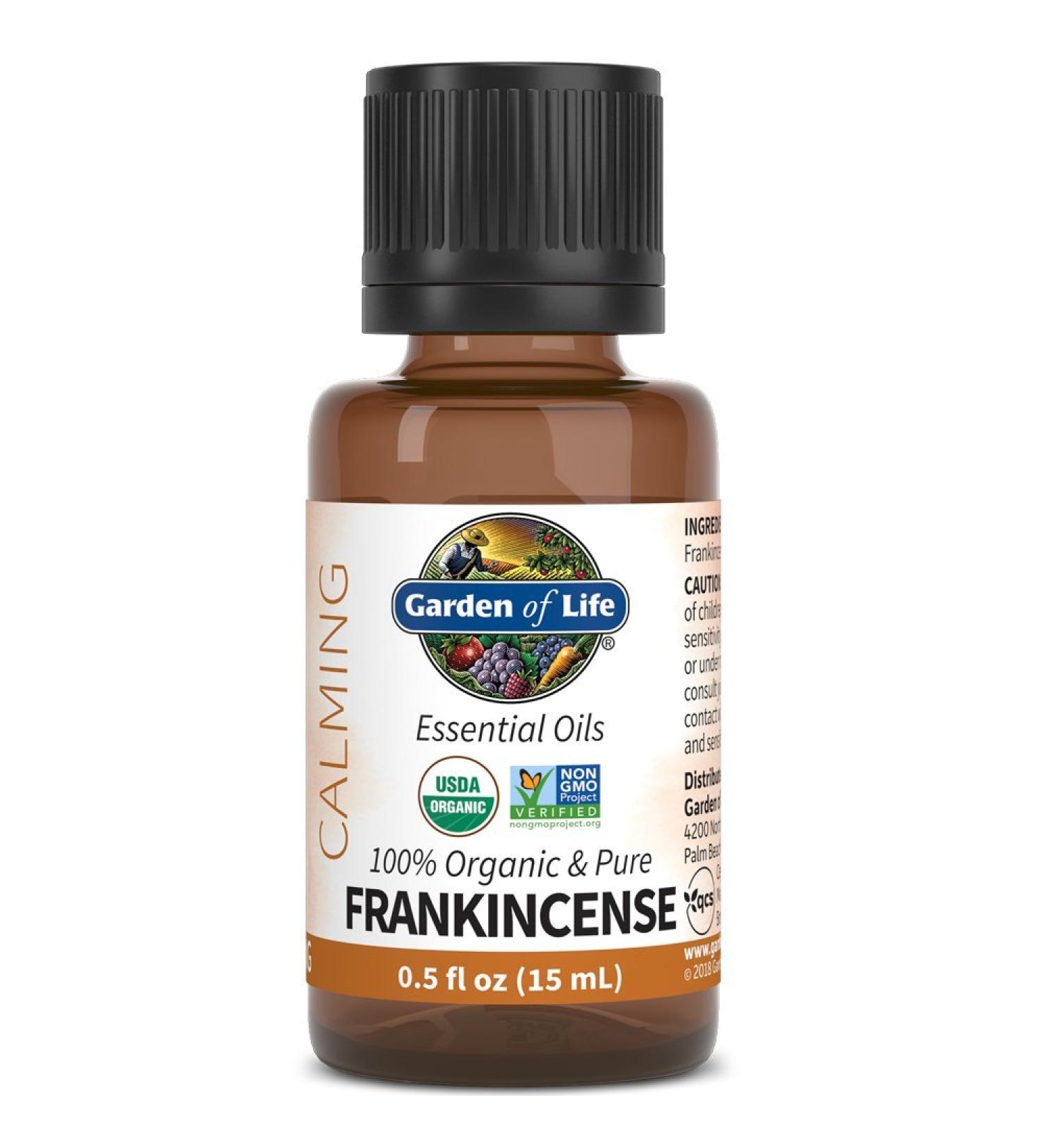 Garden of Life Frankincense Essential Oil 0.5 fl oz - USDA Organic, Pure & Non-GMO for Diffuser, Aromatherapy & Skincare - Buy Online on GoSupps.com