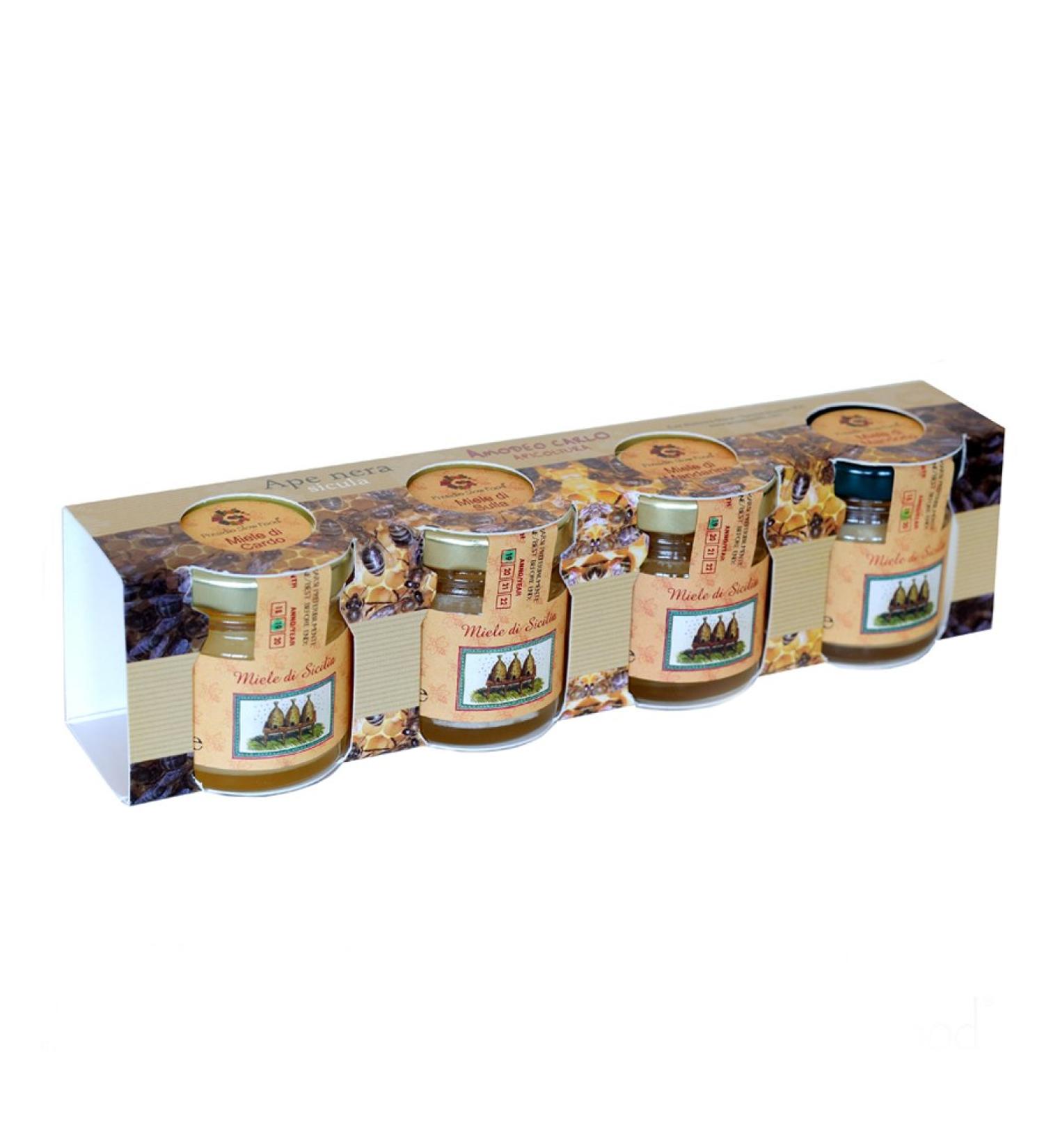 Sicilian Black Bee Spring Honey Tasting Set 40g x 4