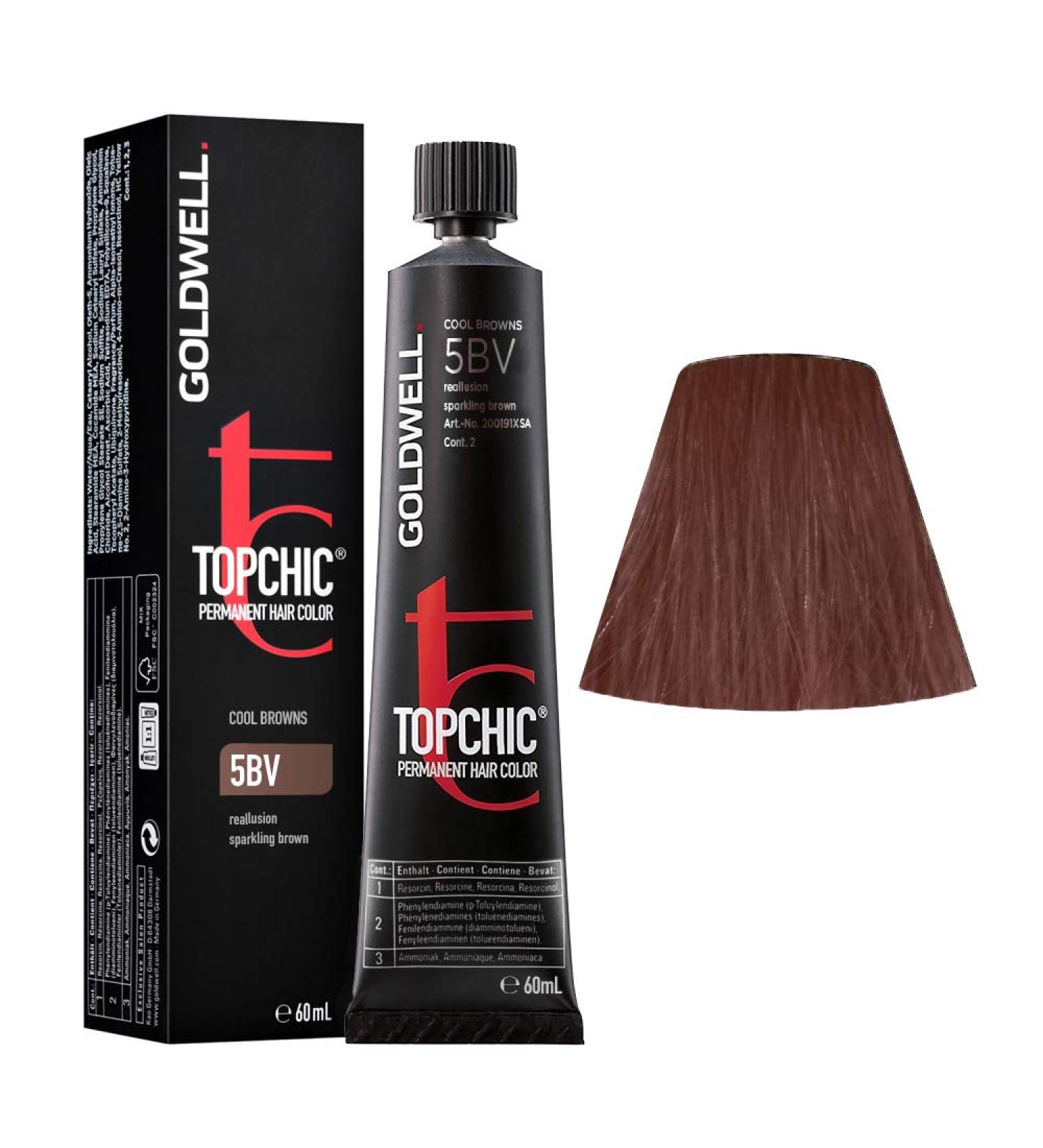 Goldwell Topchic hair color sparkling brown 5BV 1 pack (1 x 60 ml) sparkling brown 60 ml (1 pack)