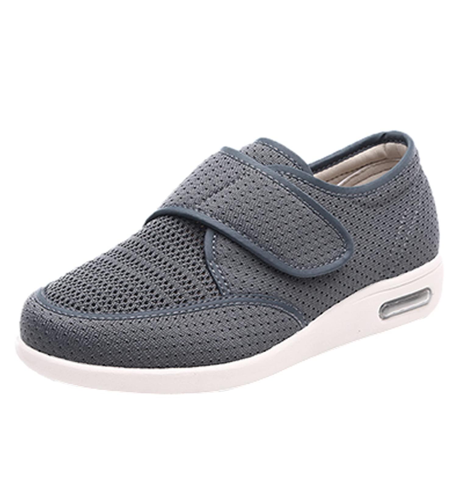 SDEQA Women's Diabetic Shoes Wide Width - Adjustable, Lightweight & Anti-Slip for Elderly, Swollen Feet, Arthritis Recovery - Size 8.5, Grey - Buy Online on GoSupps.com