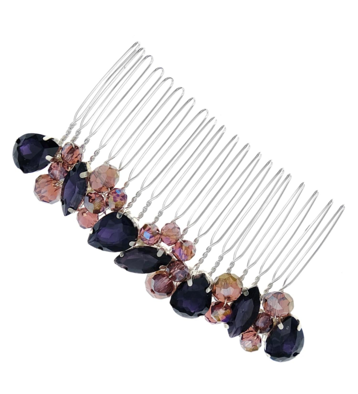 Didiseaon Bride Accessories Hair piece hair European and American wild purple Splitter the photo hair curler knot top headband accessories crown hair combs for wedding rhinestones bride - Buy Online on GoSupps.com