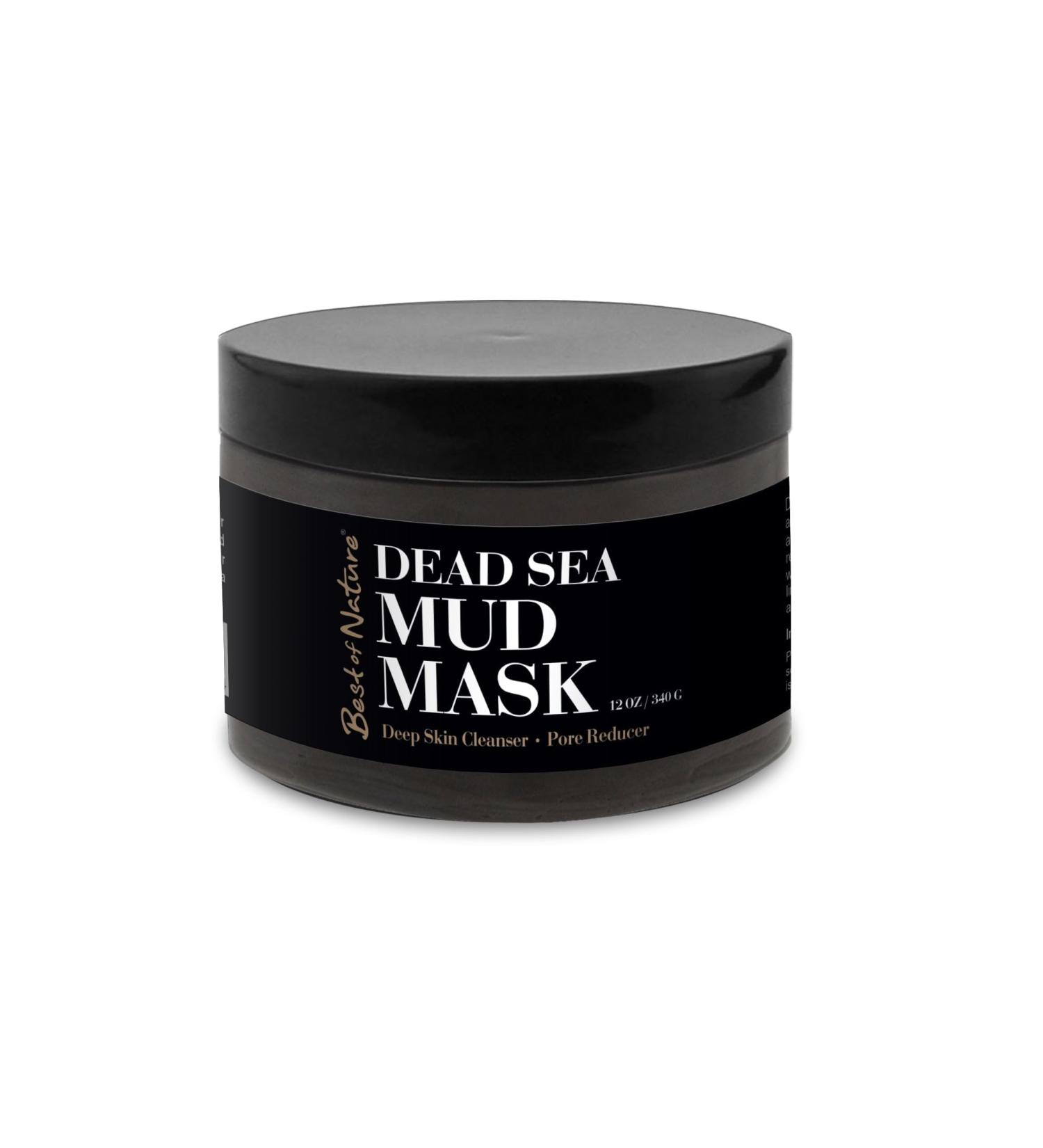 Best of Nature 100% Pure Dead Sea Mud Natural Detoxifying Facial & Body Mask Deep Cleansing for All Skin Types 6.5 oz Jar 12 Ounce (Pack of 1)
