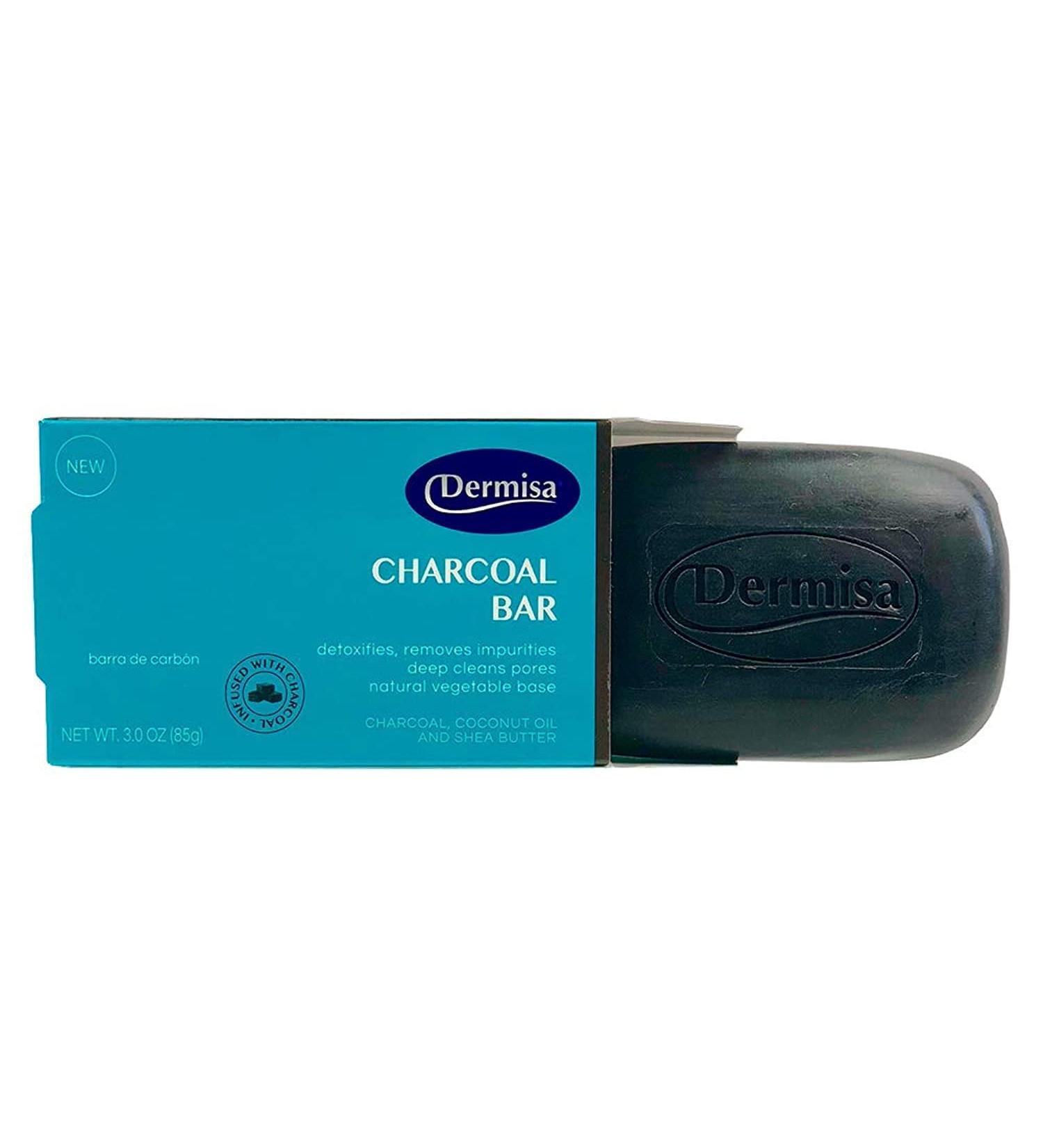 Buy Dermisa Charcoal Bar - Natural Cleansing with Activated Charcoal Coconut Oil & Shea Butter | Paraben-Free | 3 OZ (1-Pack) - International Shipping Available - Buy Online on GoSupps.com