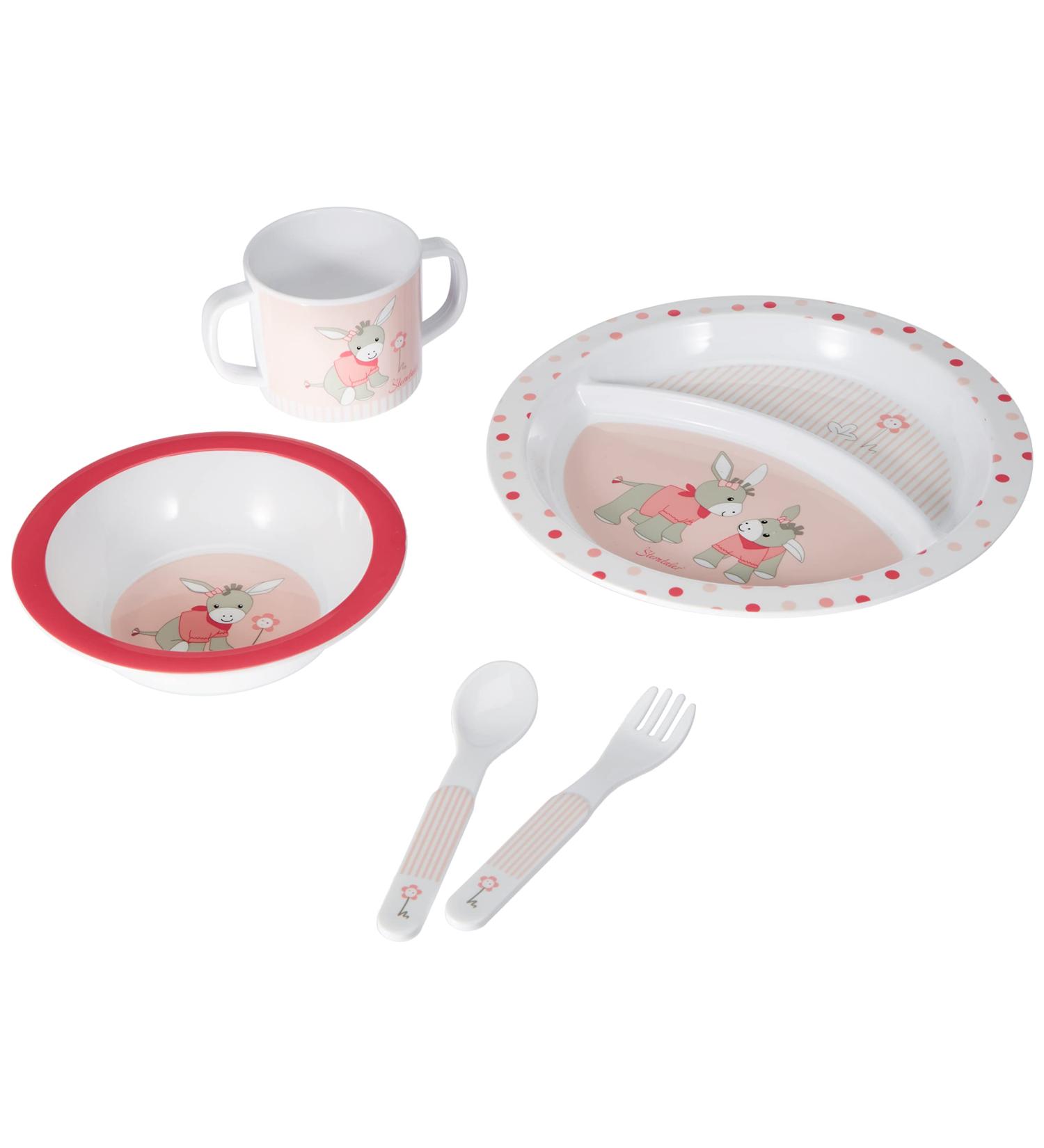 Sterntaler Emmi Girl Tableware Set for Babies Pink Plate Bowl Spoon Fork & Cup (6+ Months) - Buy Online on GoSupps.com