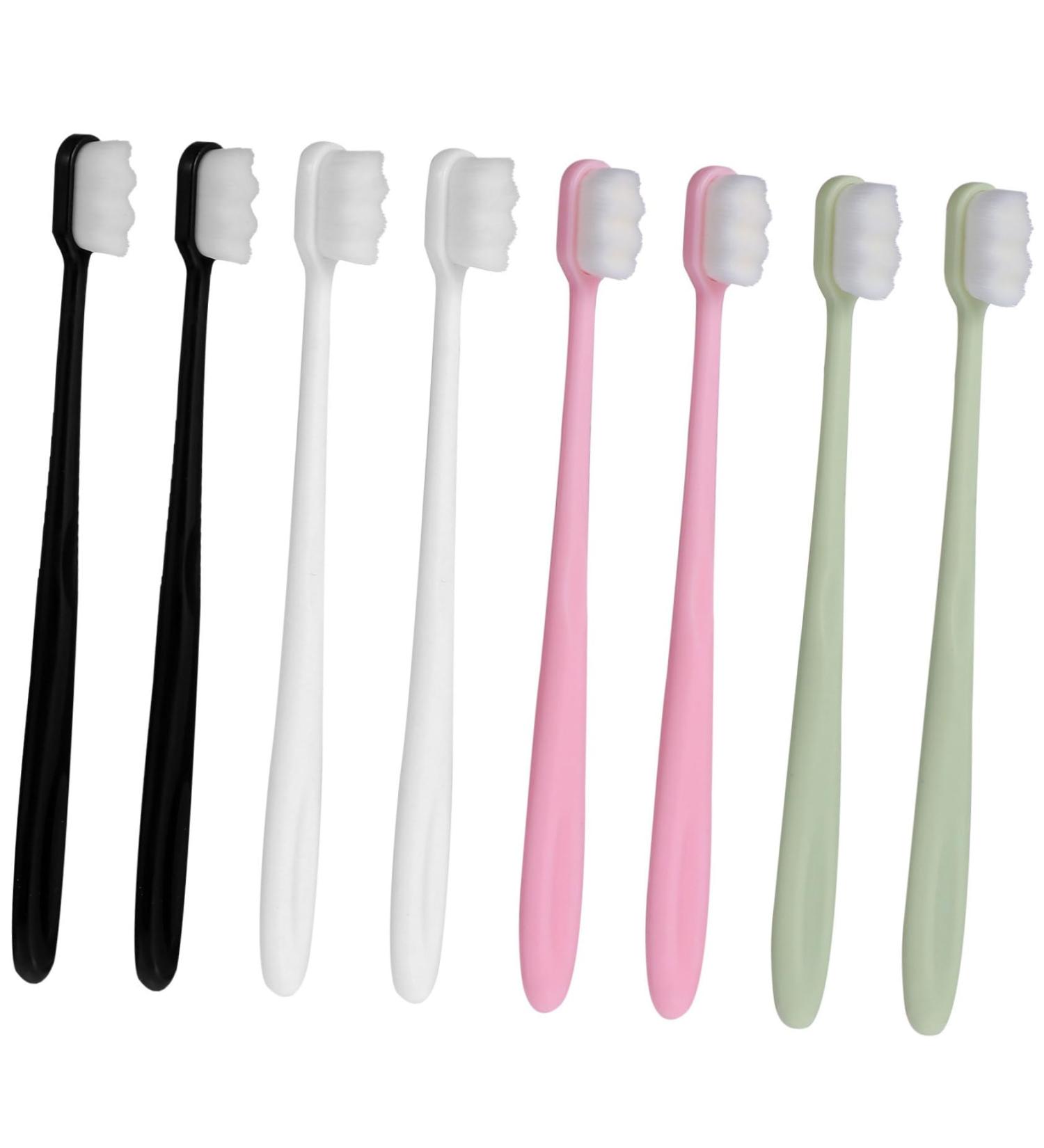 Tovinanna Extra Soft Toothbrush - 8st Physiotherapy Sport Shoulder Design for Adults & Children | Optimal Oral Care & Gentle Cleaning - Buy Online on GoSupps.com