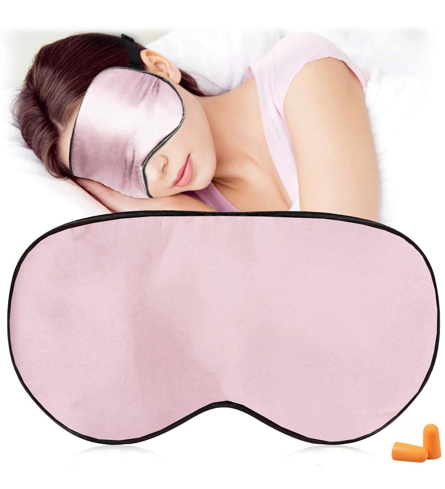 Premium Pink Silk Sleeping Masks | Adjustable Eye Masks for Travel & Sleep | Super-Glatted Comfort - Buy Online on GoSupps.com