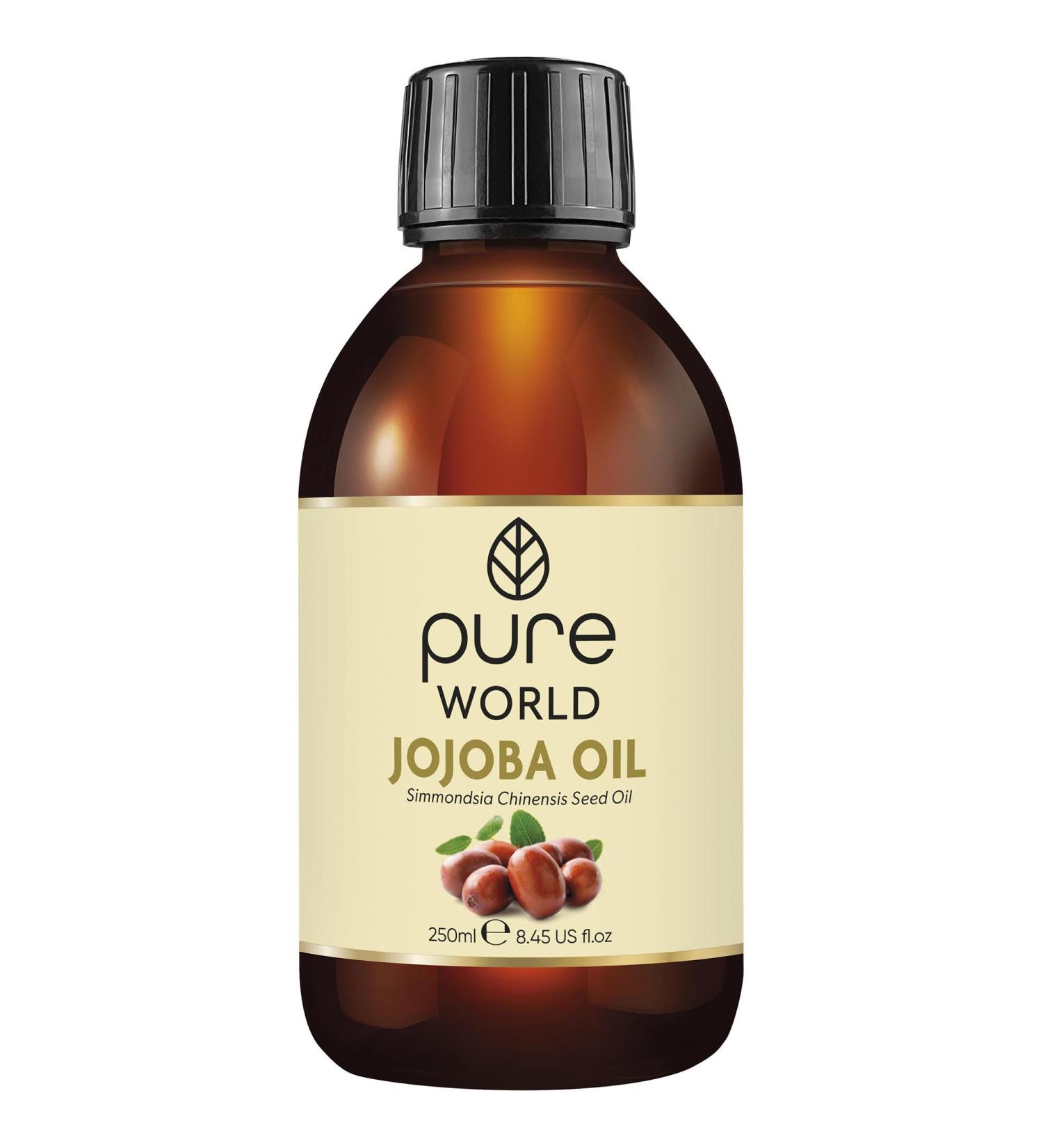 Pure World Natural Peruvian Jojoba Oil 100% Pure and Undiluted 250ml. Cold Pressed Premium Quality Jojoba Oil Skin Nails Body and Face Vegan  - Buy Online on GoSupps.com