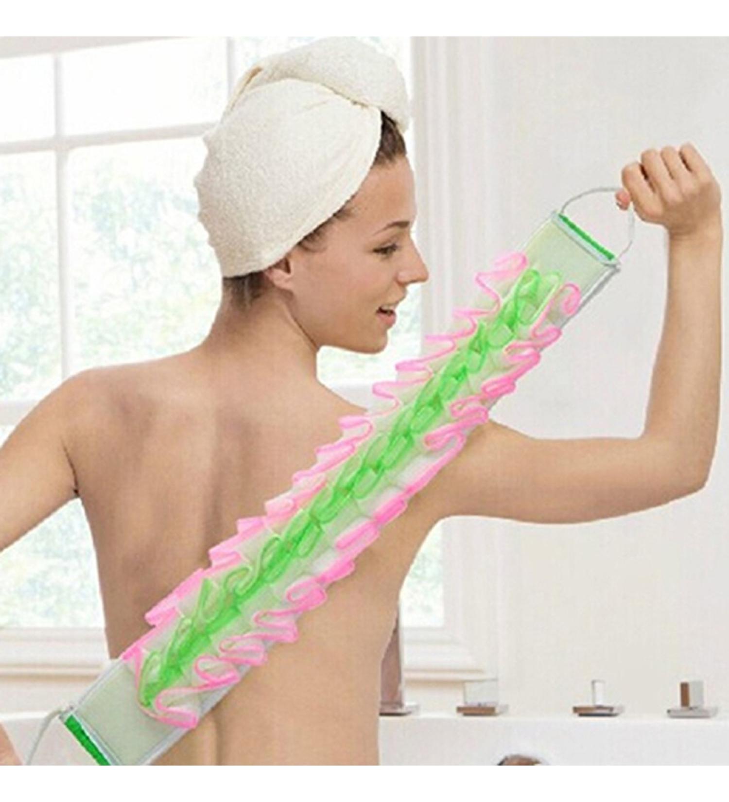 Flower Back Strap Towel - Soft Exfoliating Shower Sponge with Long Handle for Bath & Body Care | Ideal for All Skin Types - Buy Online on GoSupps.com