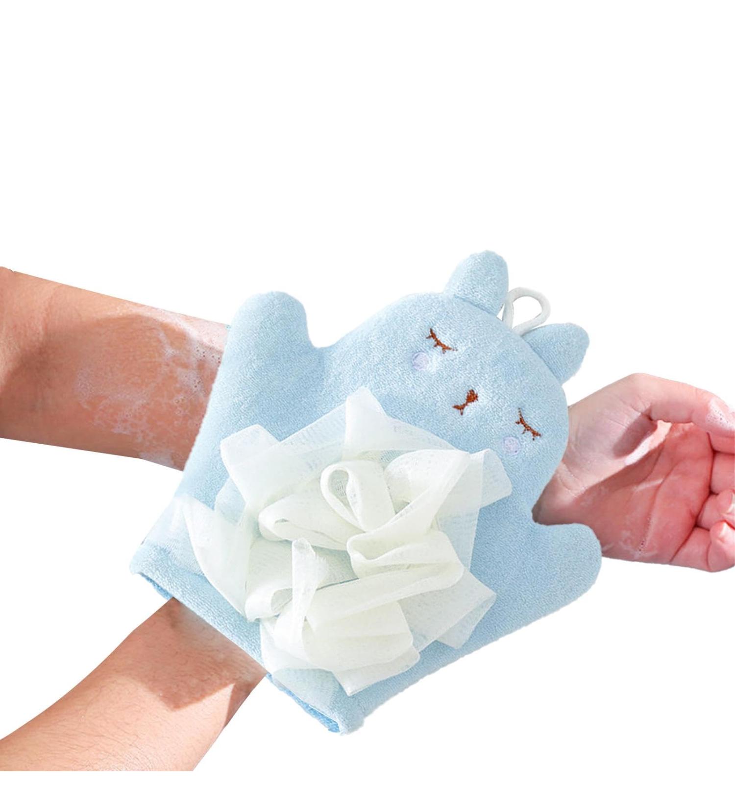 Bath Scrubber for Kids Boys Body Wash Towel Scrubber | Comfortable Kid's Bath Towel Sponge Children's Body Wash Sponge for Gentle Cleansing Blue - Buy Online on GoSupps.com