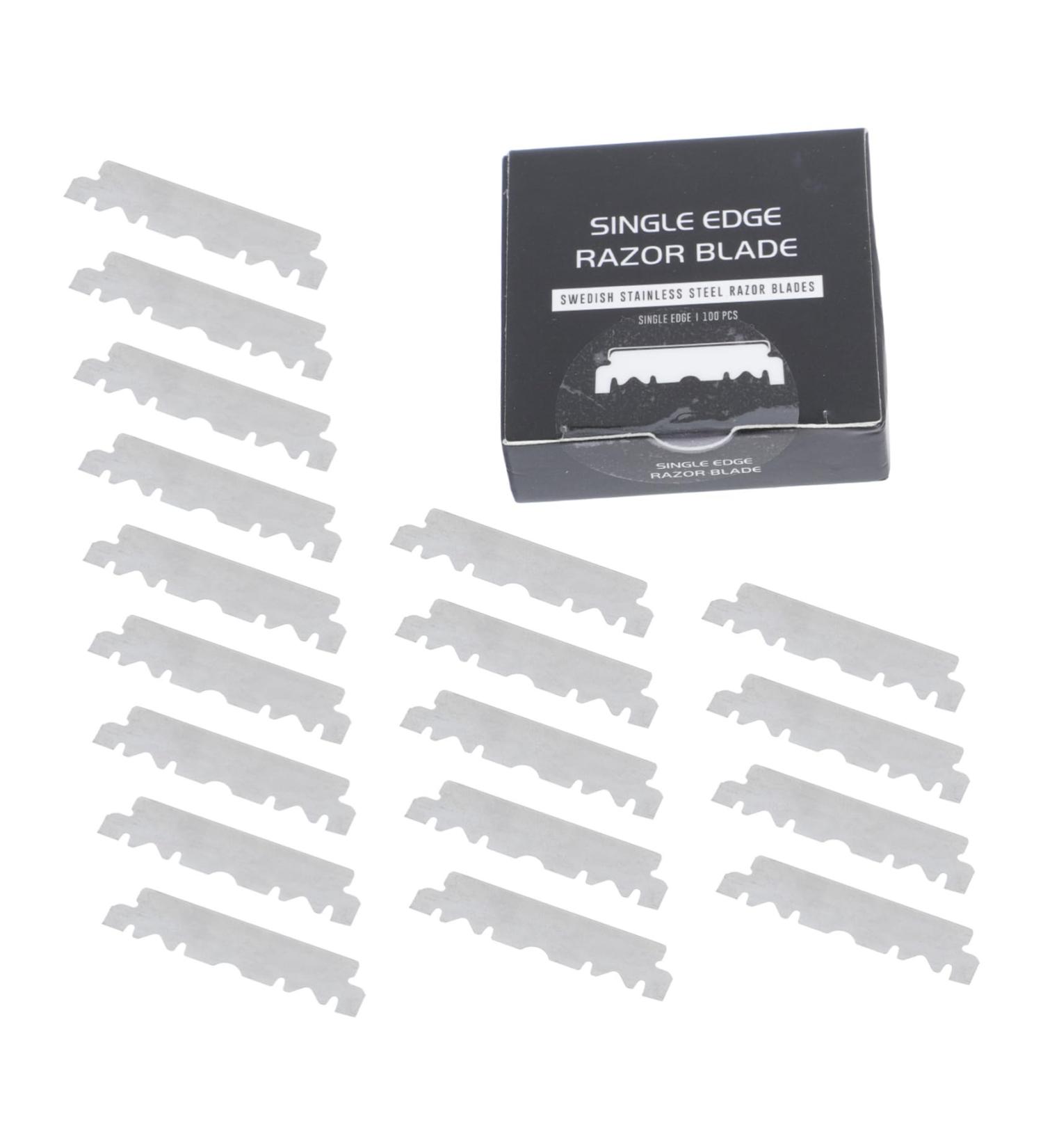100pcs Stainless Steel Half Face Razor Blades - Barber Cutter for Smooth Shaving | Ideal for Barbershop & Home Use - Buy Online on GoSupps.com